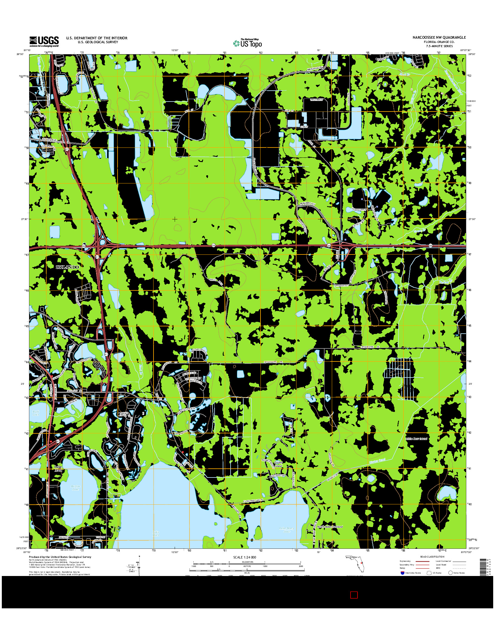 USGS US TOPO 7.5-MINUTE MAP FOR NARCOOSSEE NW, FL 2015