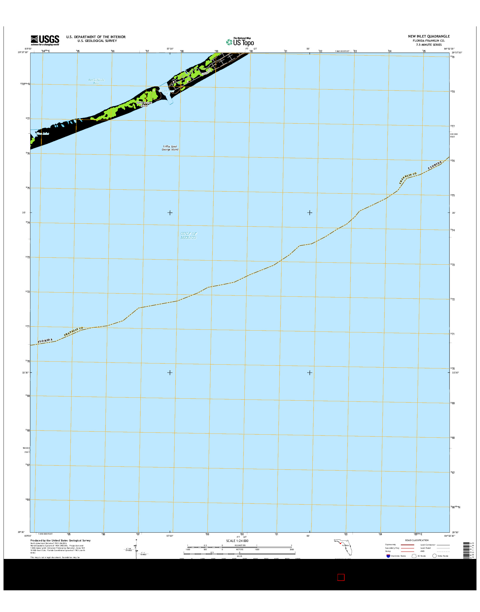 USGS US TOPO 7.5-MINUTE MAP FOR NEW INLET, FL 2015