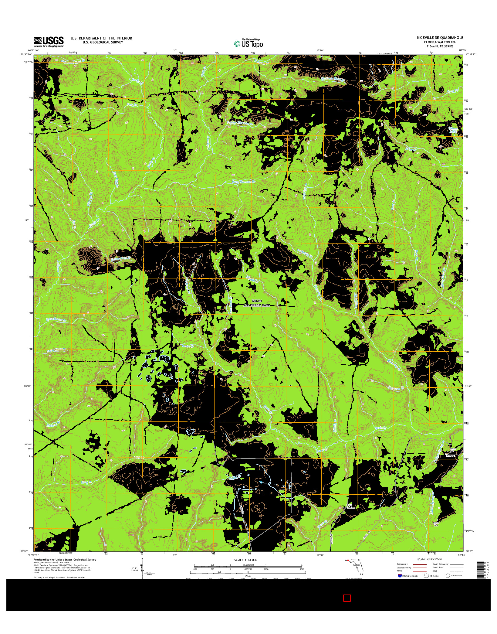 USGS US TOPO 7.5-MINUTE MAP FOR NICEVILLE SE, FL 2015