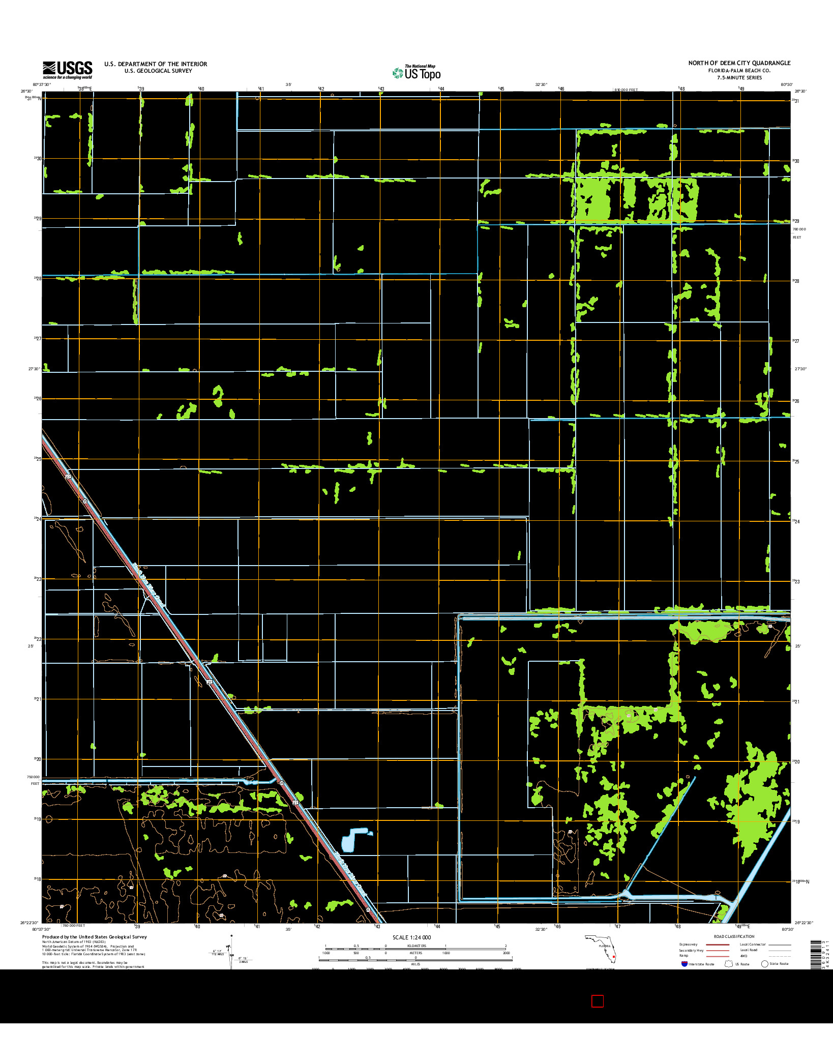 USGS US TOPO 7.5-MINUTE MAP FOR NORTH OF DEEM CITY, FL 2015