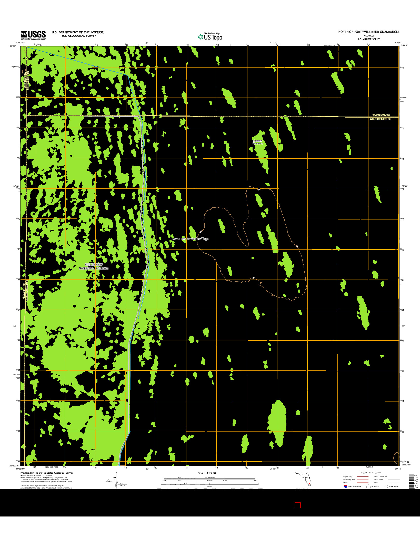 USGS US TOPO 7.5-MINUTE MAP FOR NORTH OF FORTYMILE BEND, FL 2015