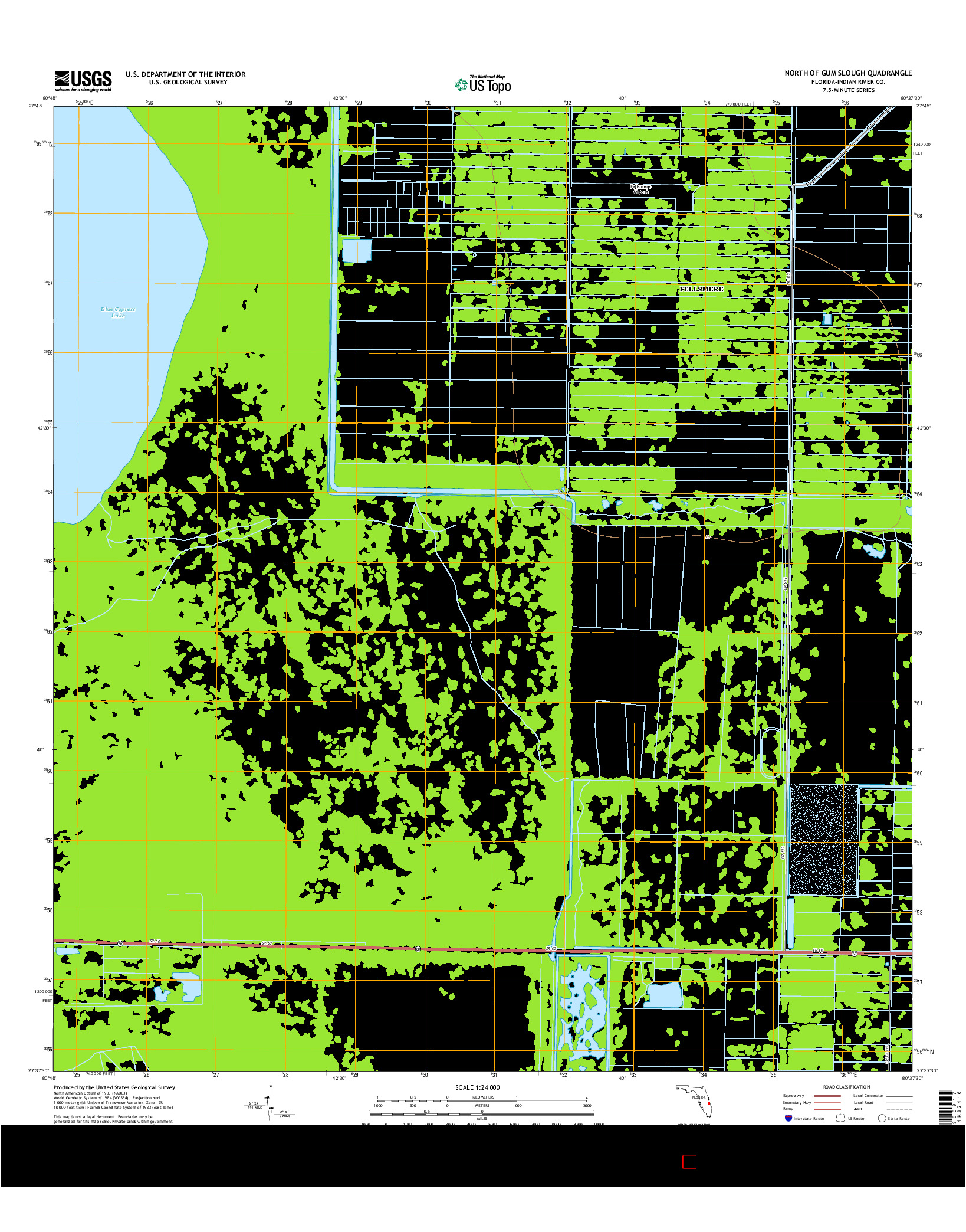 USGS US TOPO 7.5-MINUTE MAP FOR NORTH OF GUM SLOUGH, FL 2015