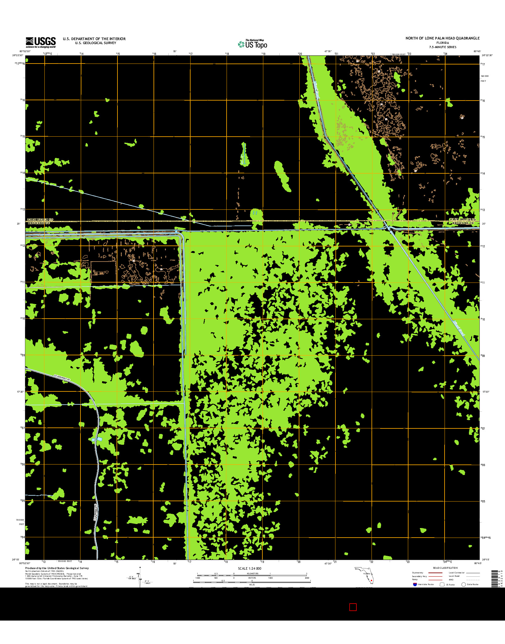 USGS US TOPO 7.5-MINUTE MAP FOR NORTH OF LONE PALM HEAD, FL 2015