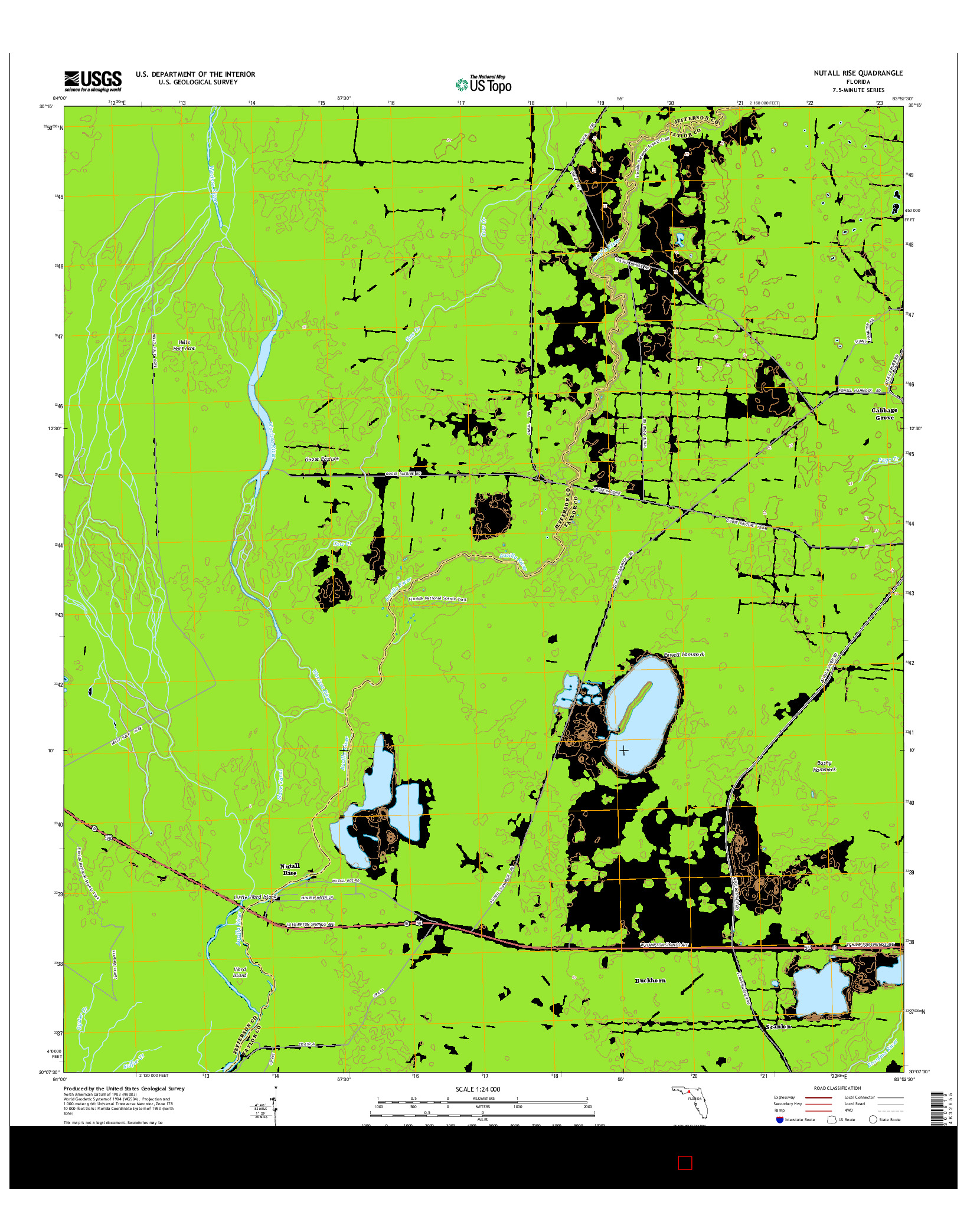 USGS US TOPO 7.5-MINUTE MAP FOR NUTALL RISE, FL 2015