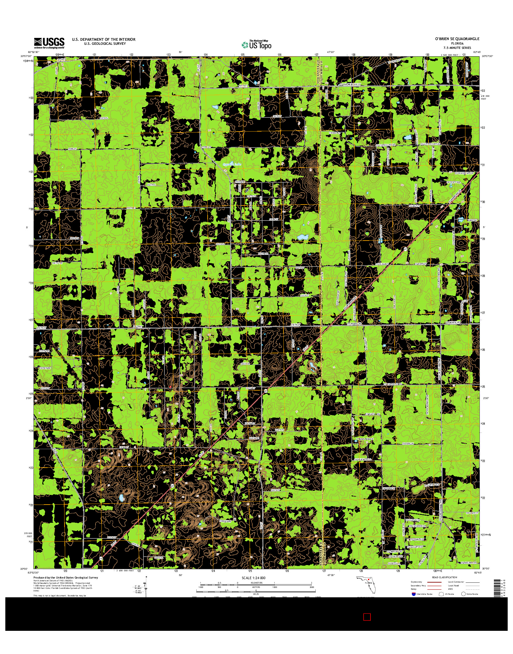 USGS US TOPO 7.5-MINUTE MAP FOR O'BRIEN SE, FL 2015