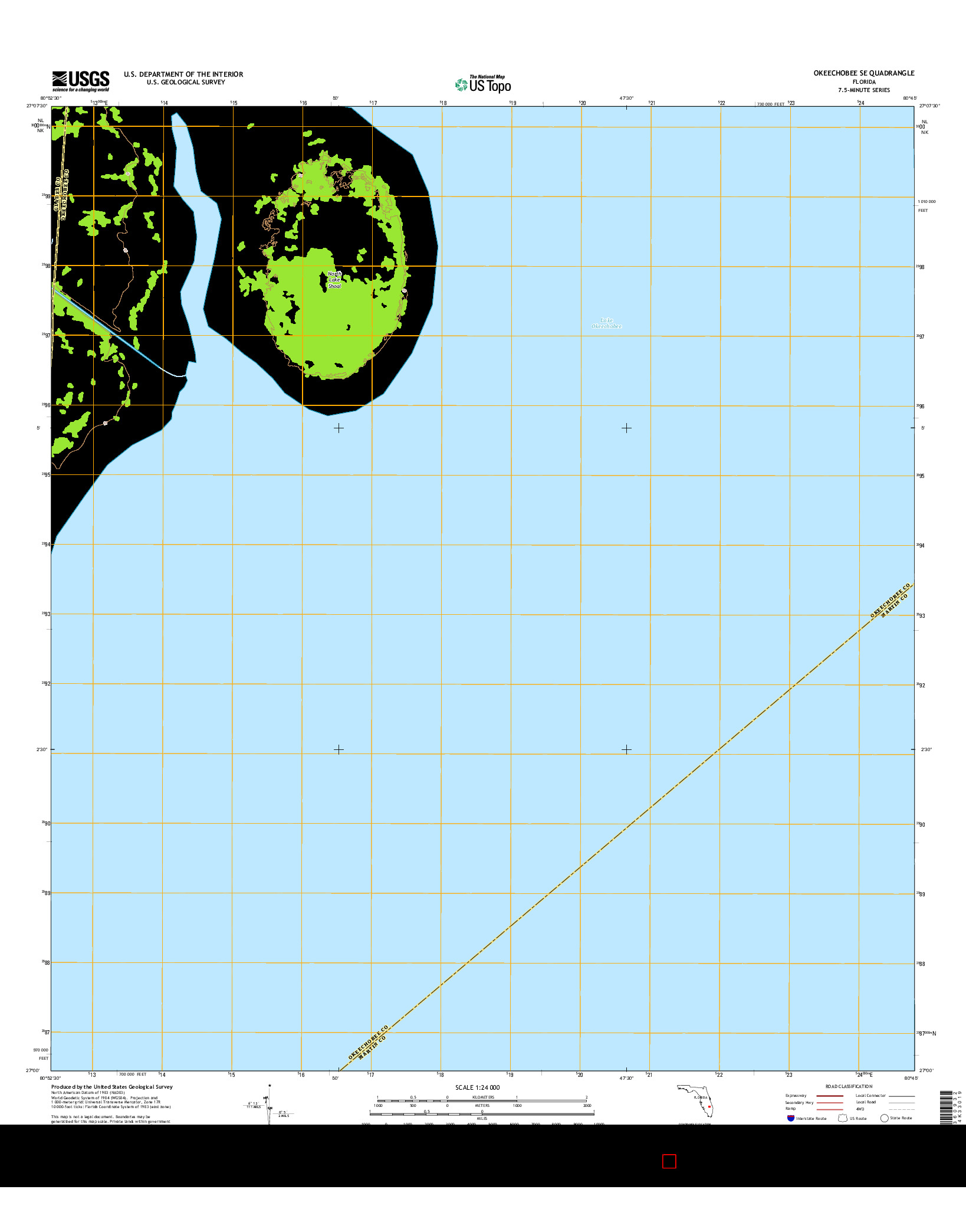 USGS US TOPO 7.5-MINUTE MAP FOR OKEECHOBEE SE, FL 2015