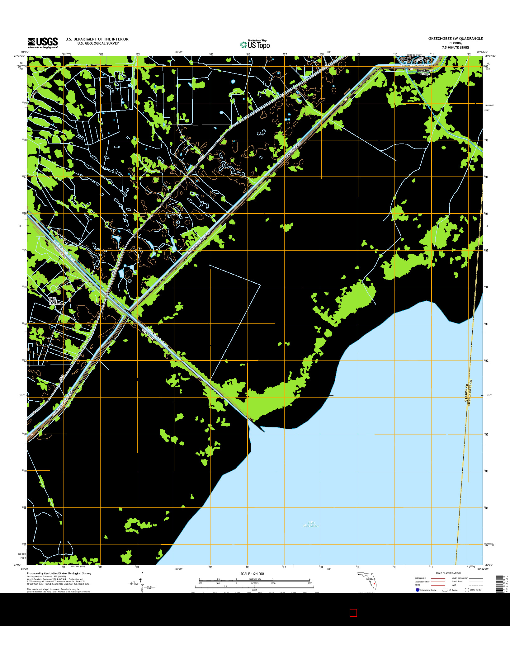 USGS US TOPO 7.5-MINUTE MAP FOR OKEECHOBEE SW, FL 2015