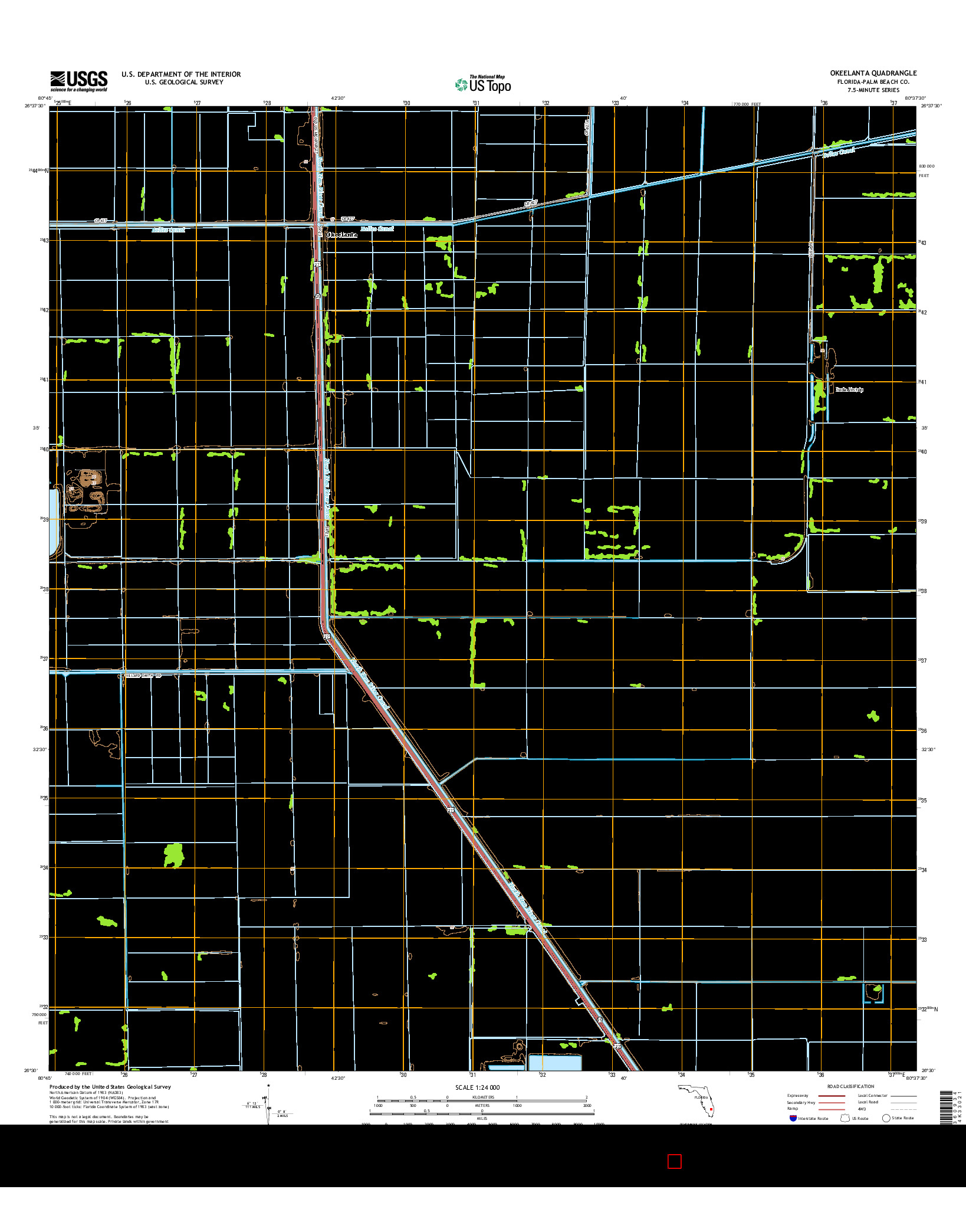 USGS US TOPO 7.5-MINUTE MAP FOR OKEELANTA, FL 2015