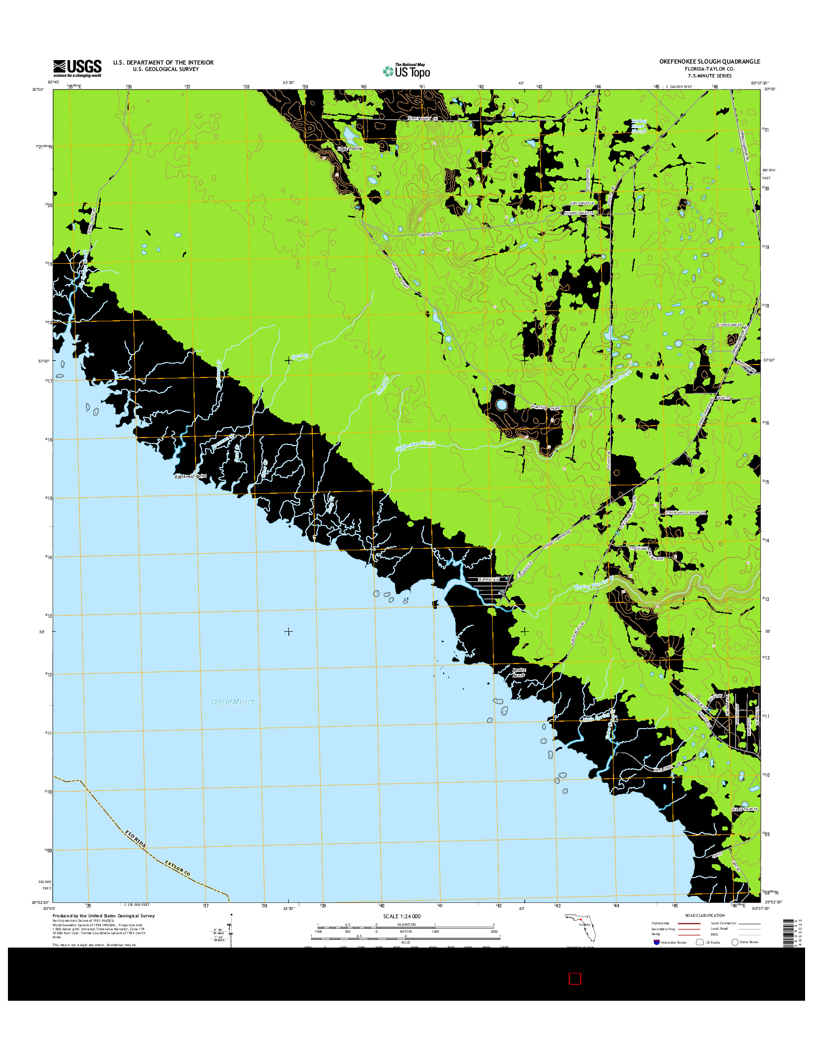 USGS US TOPO 7.5-MINUTE MAP FOR OKEFENOKEE SLOUGH, FL 2015