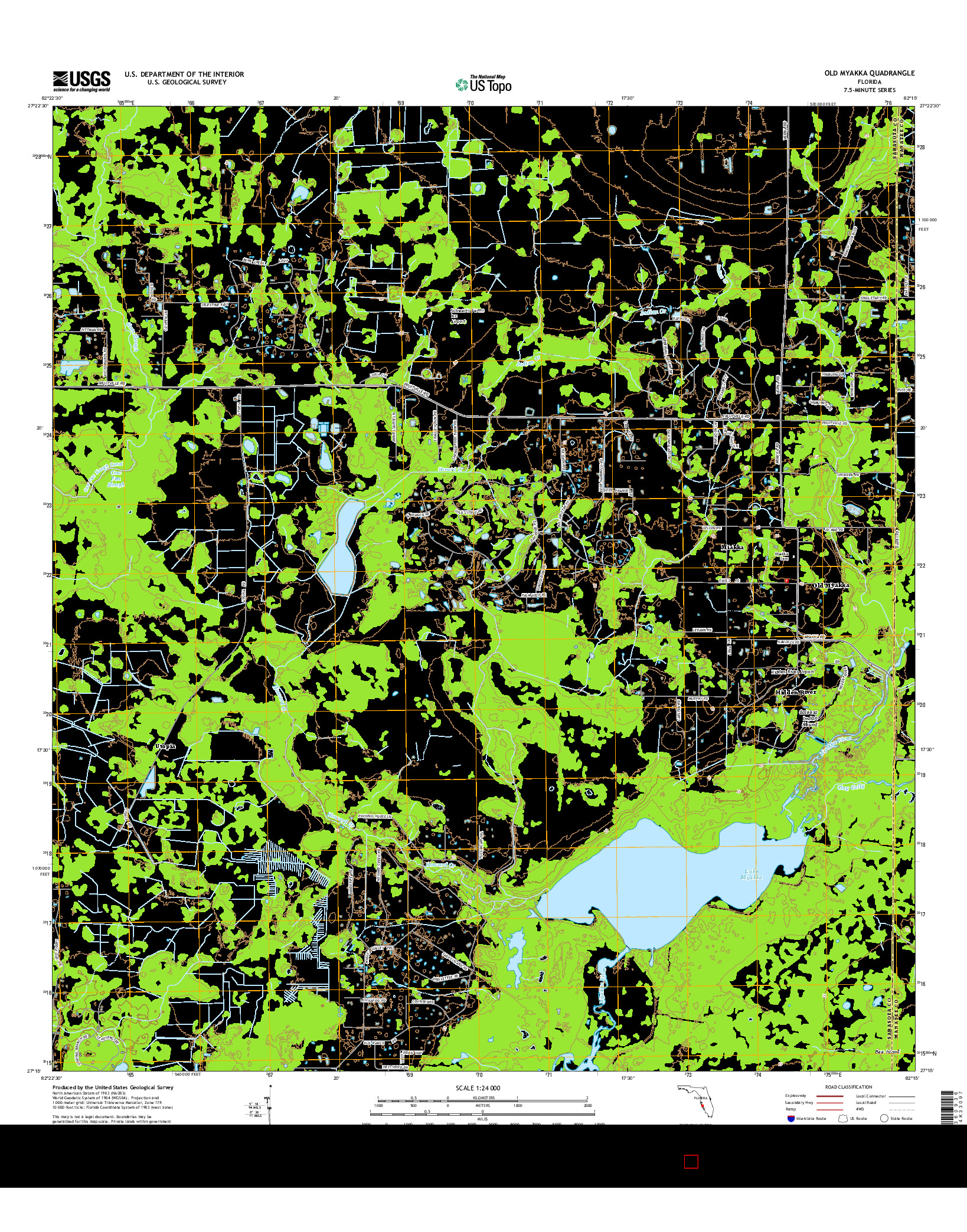 USGS US TOPO 7.5-MINUTE MAP FOR OLD MYAKKA, FL 2015