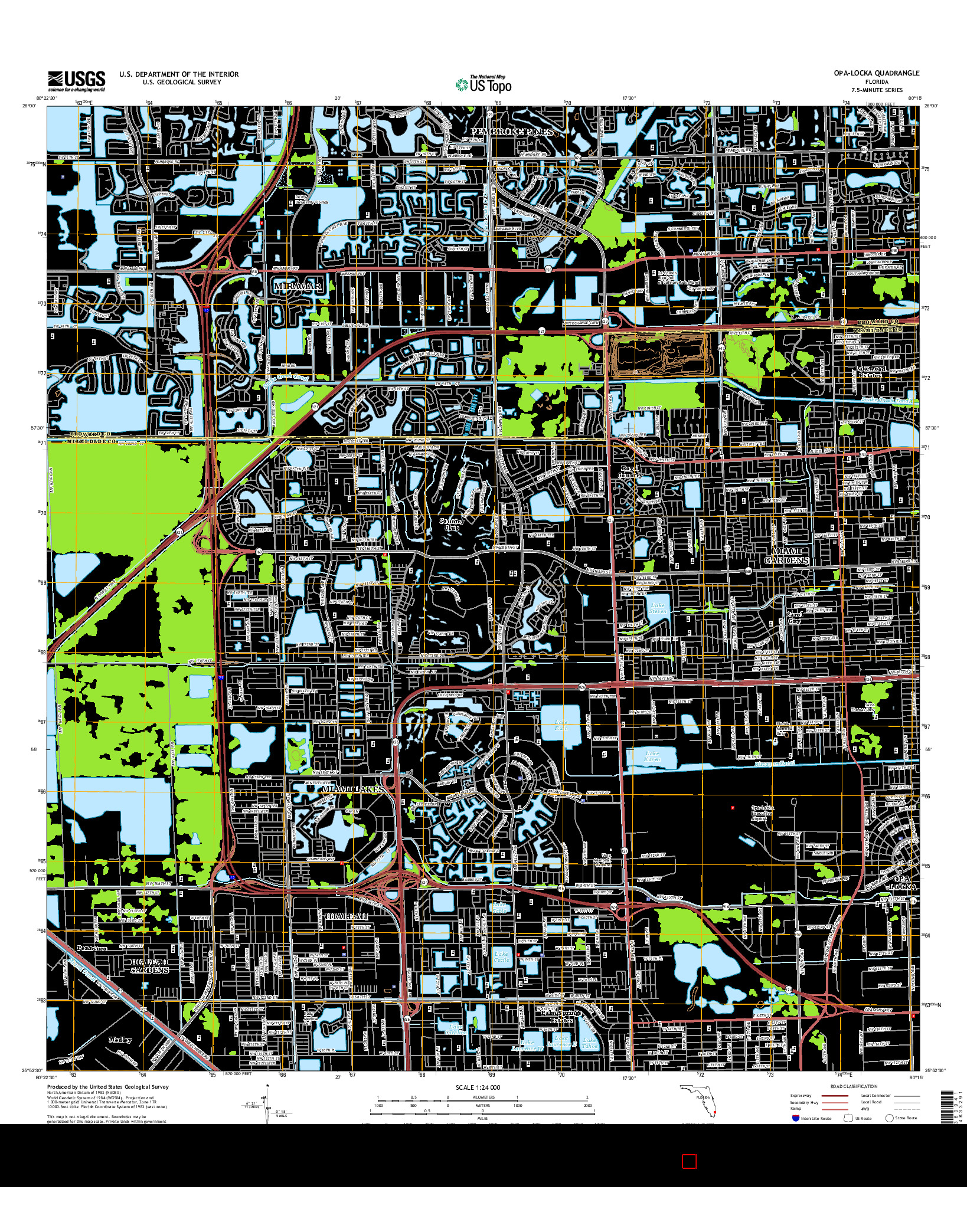 USGS US TOPO 7.5-MINUTE MAP FOR OPA-LOCKA, FL 2015
