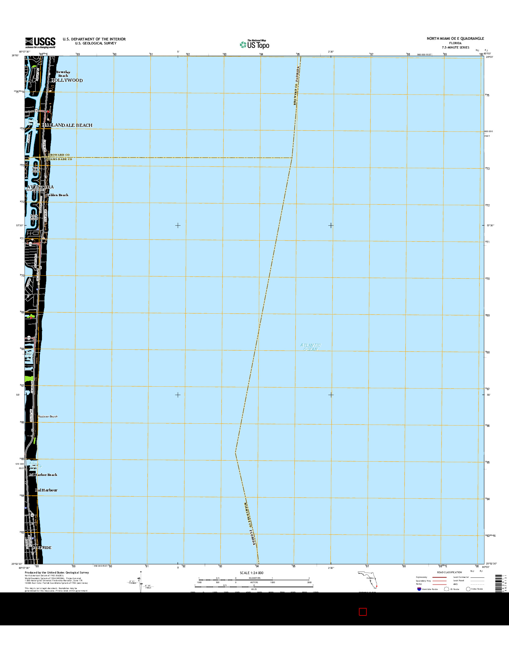 USGS US TOPO 7.5-MINUTE MAP FOR NORTH MIAMI OE E, FL 2015