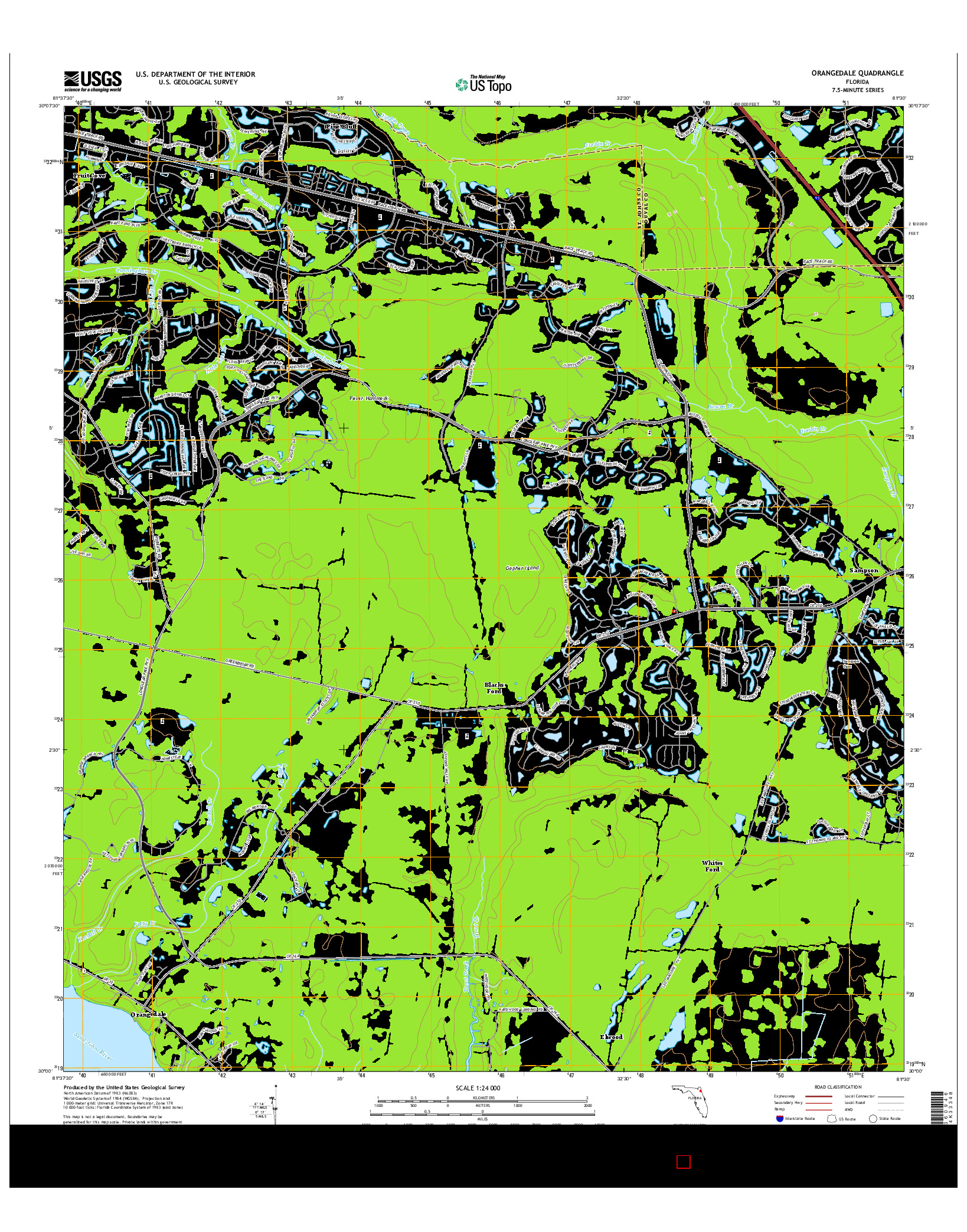 USGS US TOPO 7.5-MINUTE MAP FOR ORANGEDALE, FL 2015
