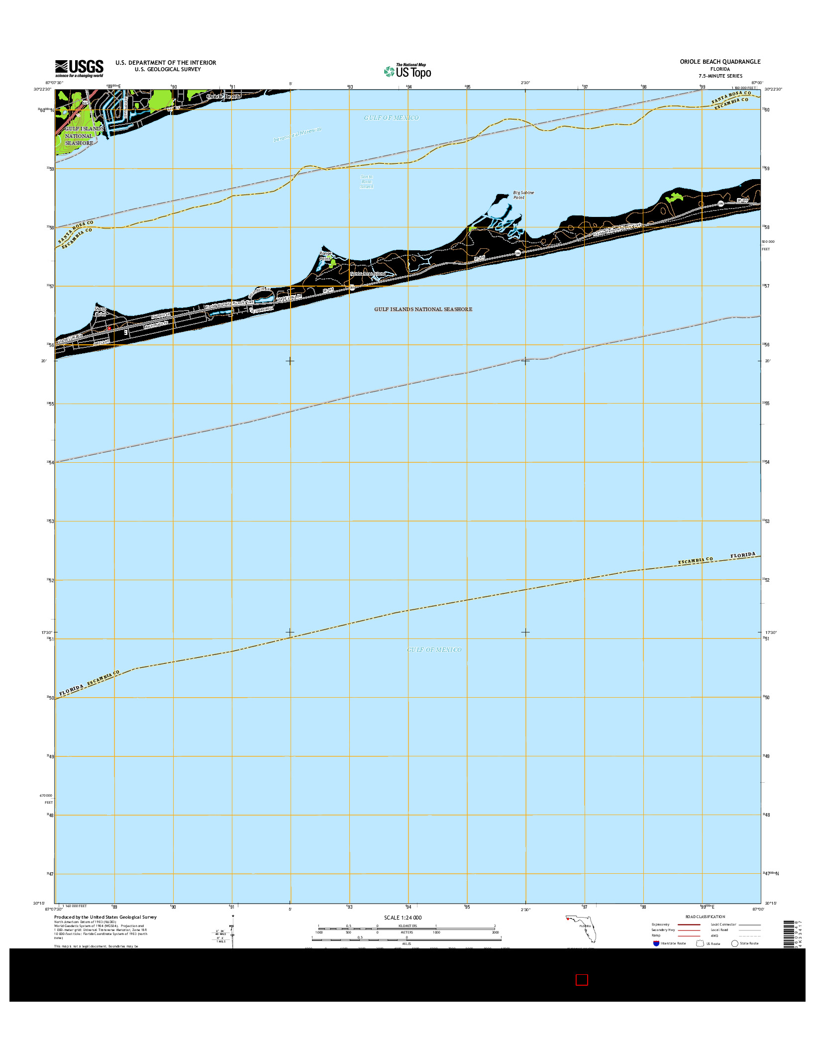 USGS US TOPO 7.5-MINUTE MAP FOR ORIOLE BEACH, FL 2015