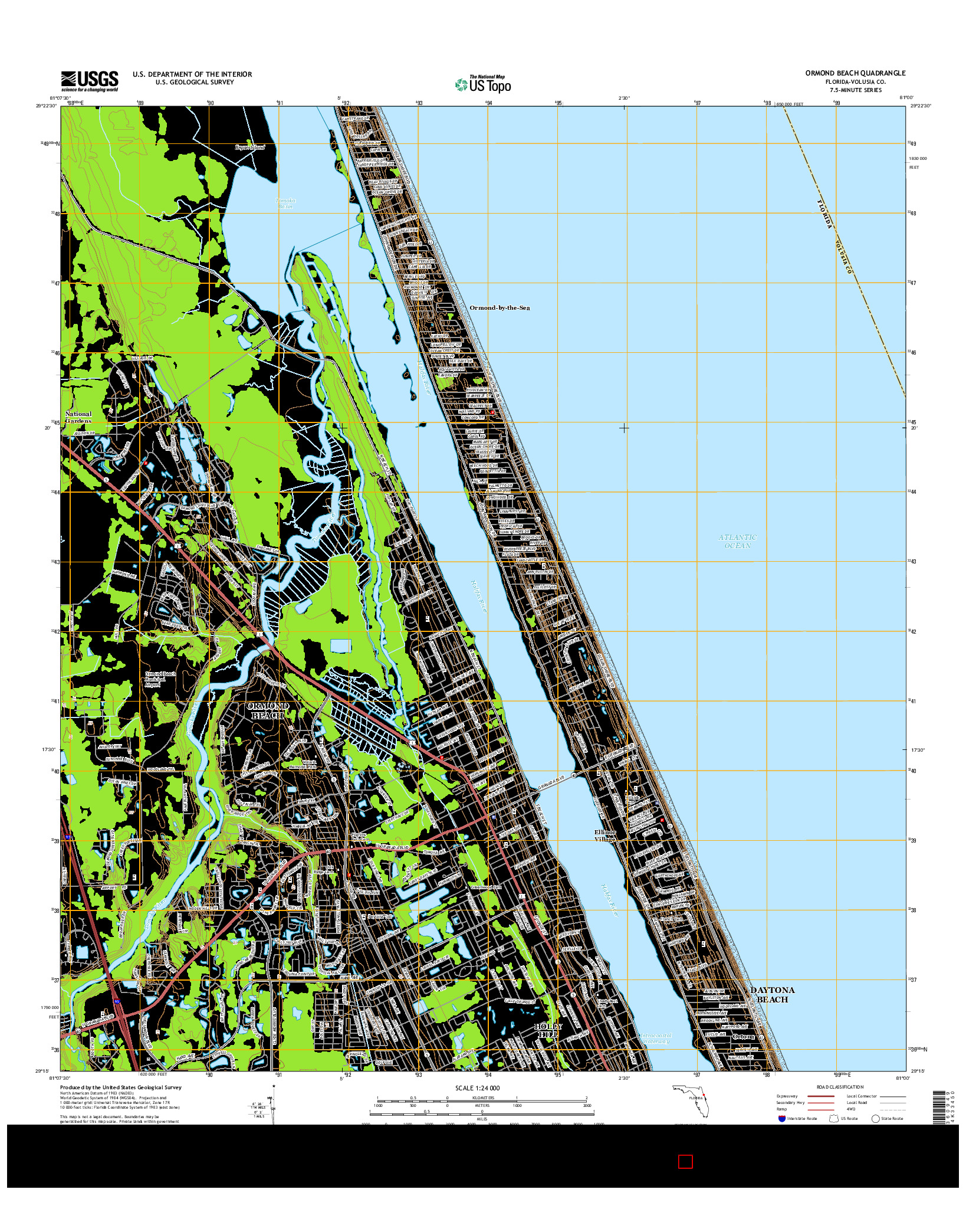 USGS US TOPO 7.5-MINUTE MAP FOR ORMOND BEACH, FL 2015