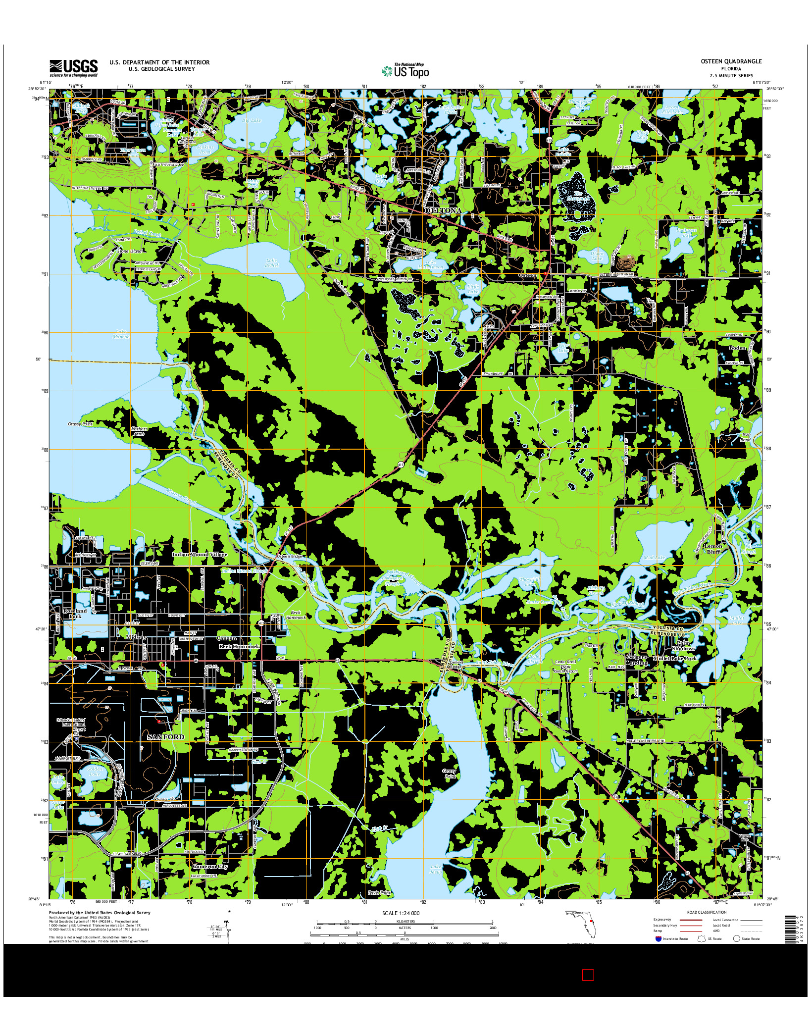 USGS US TOPO 7.5-MINUTE MAP FOR OSTEEN, FL 2015