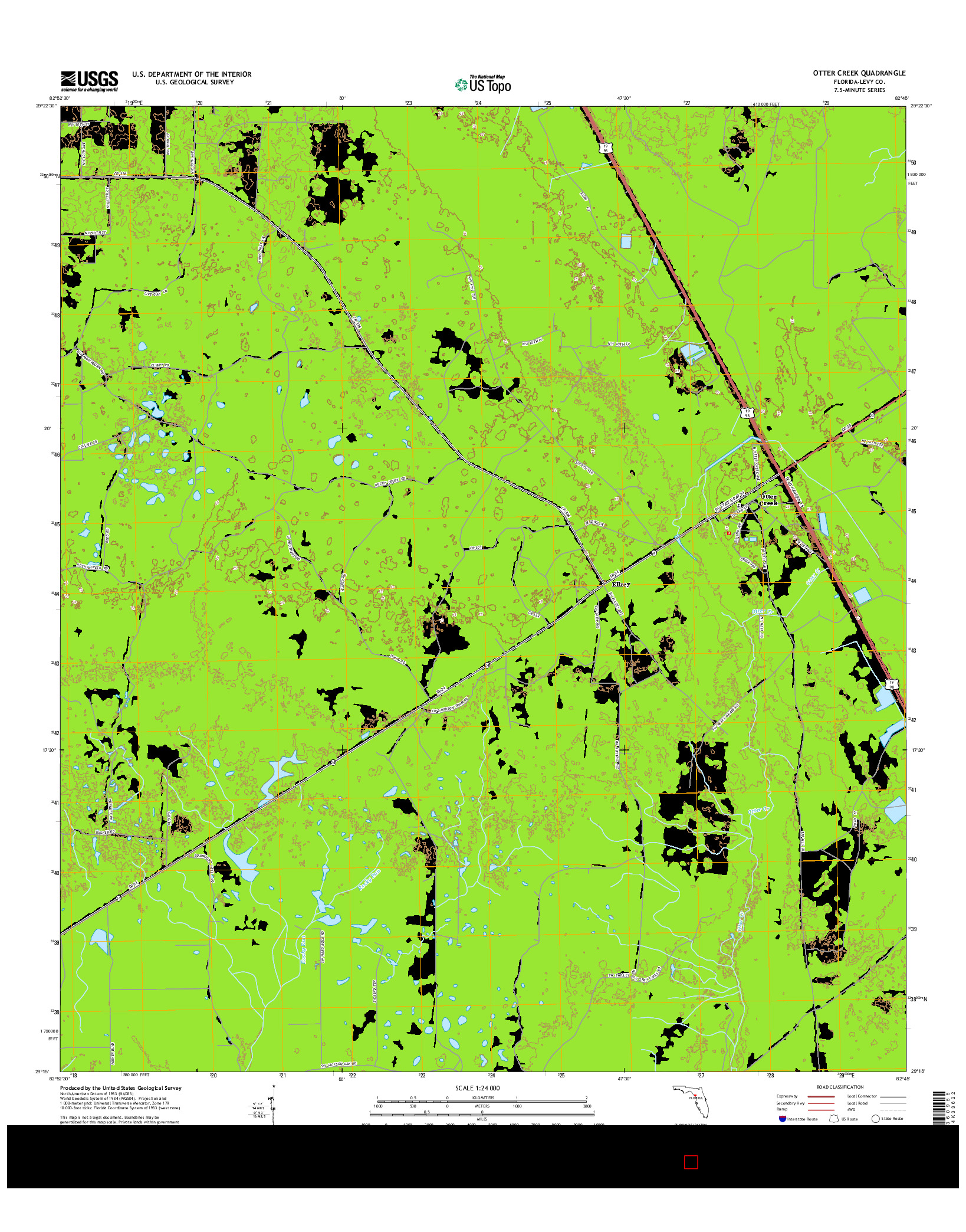 USGS US TOPO 7.5-MINUTE MAP FOR OTTER CREEK, FL 2015