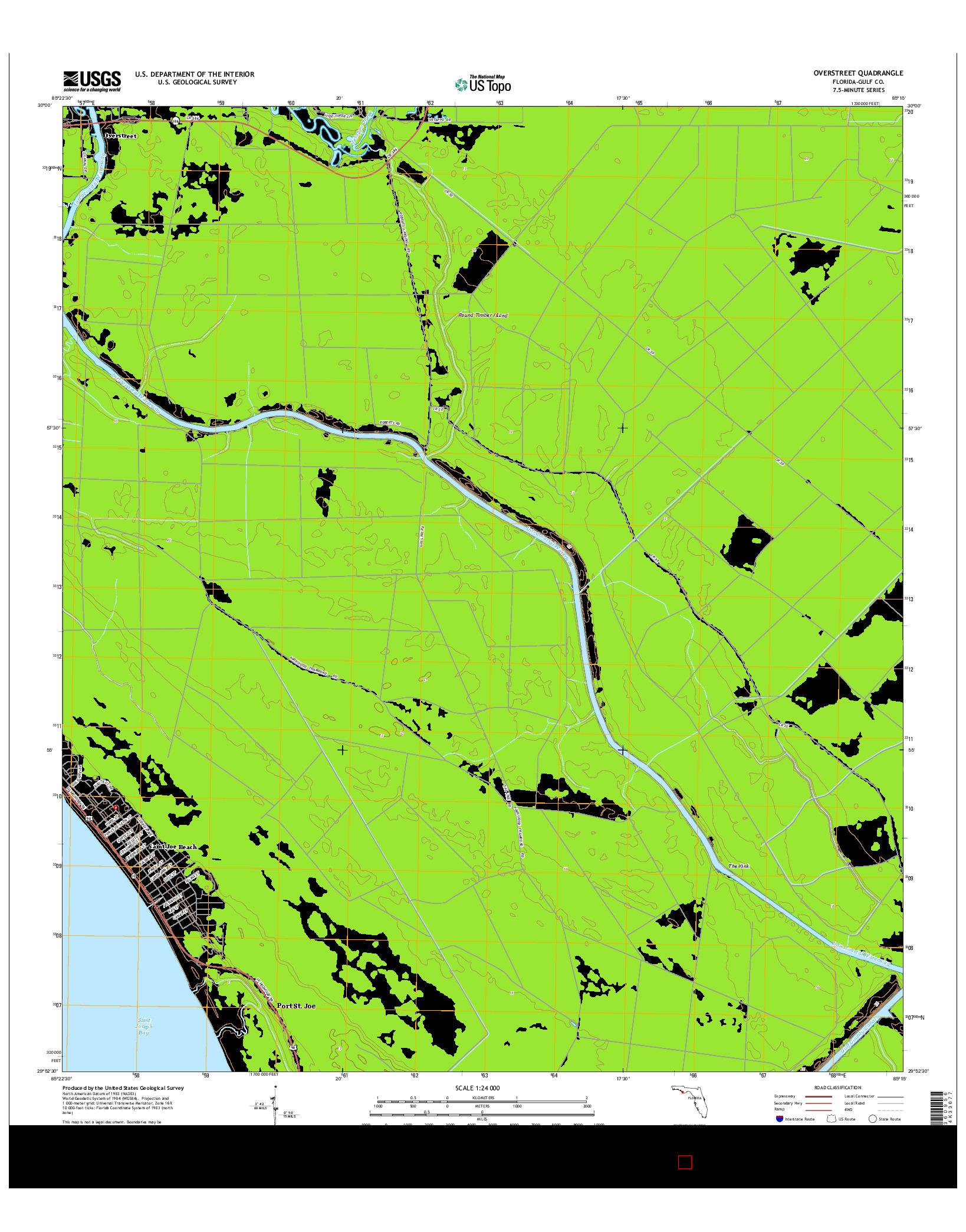 USGS US TOPO 7.5-MINUTE MAP FOR OVERSTREET, FL 2015