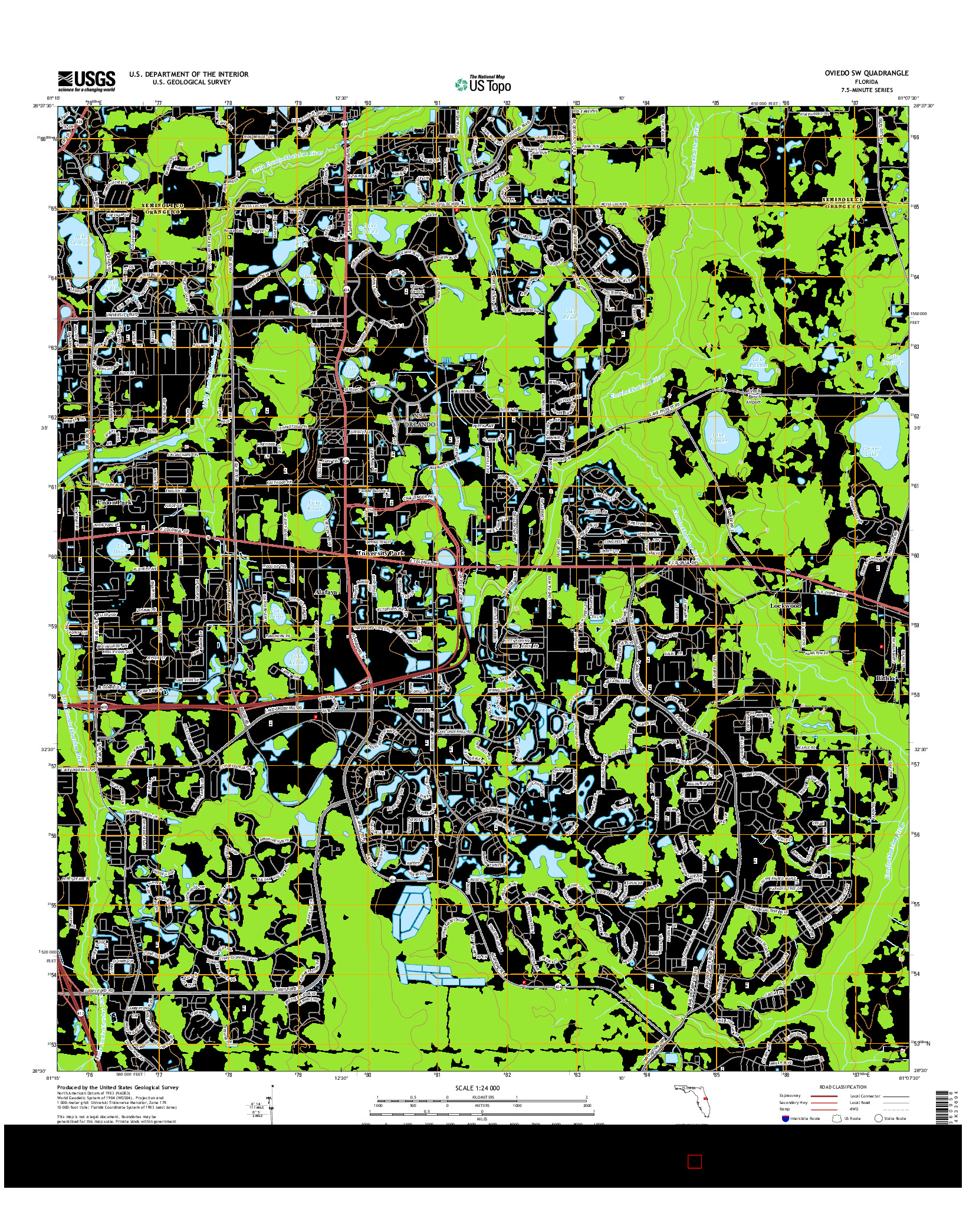USGS US TOPO 7.5-MINUTE MAP FOR OVIEDO SW, FL 2015