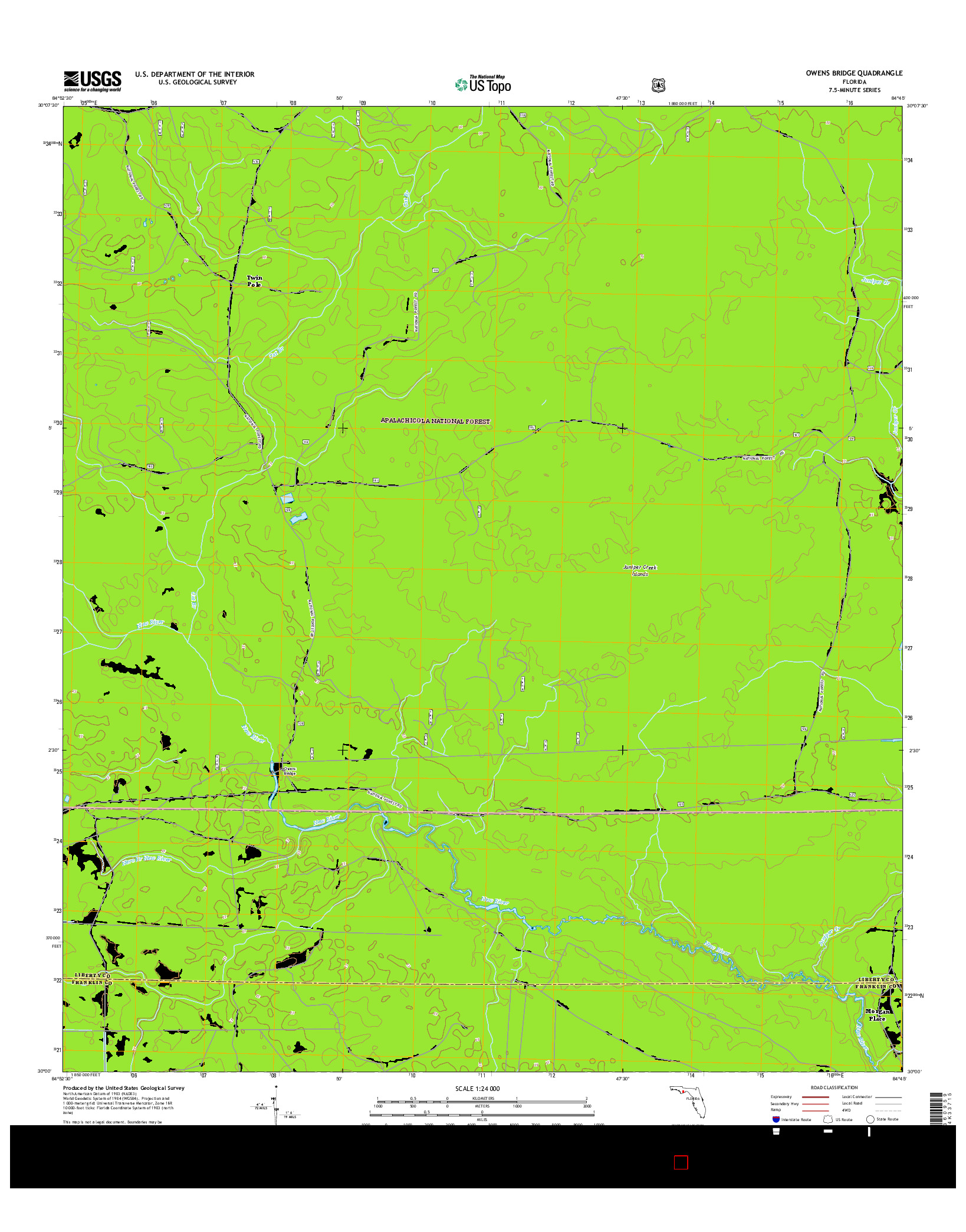 USGS US TOPO 7.5-MINUTE MAP FOR OWENS BRIDGE, FL 2015