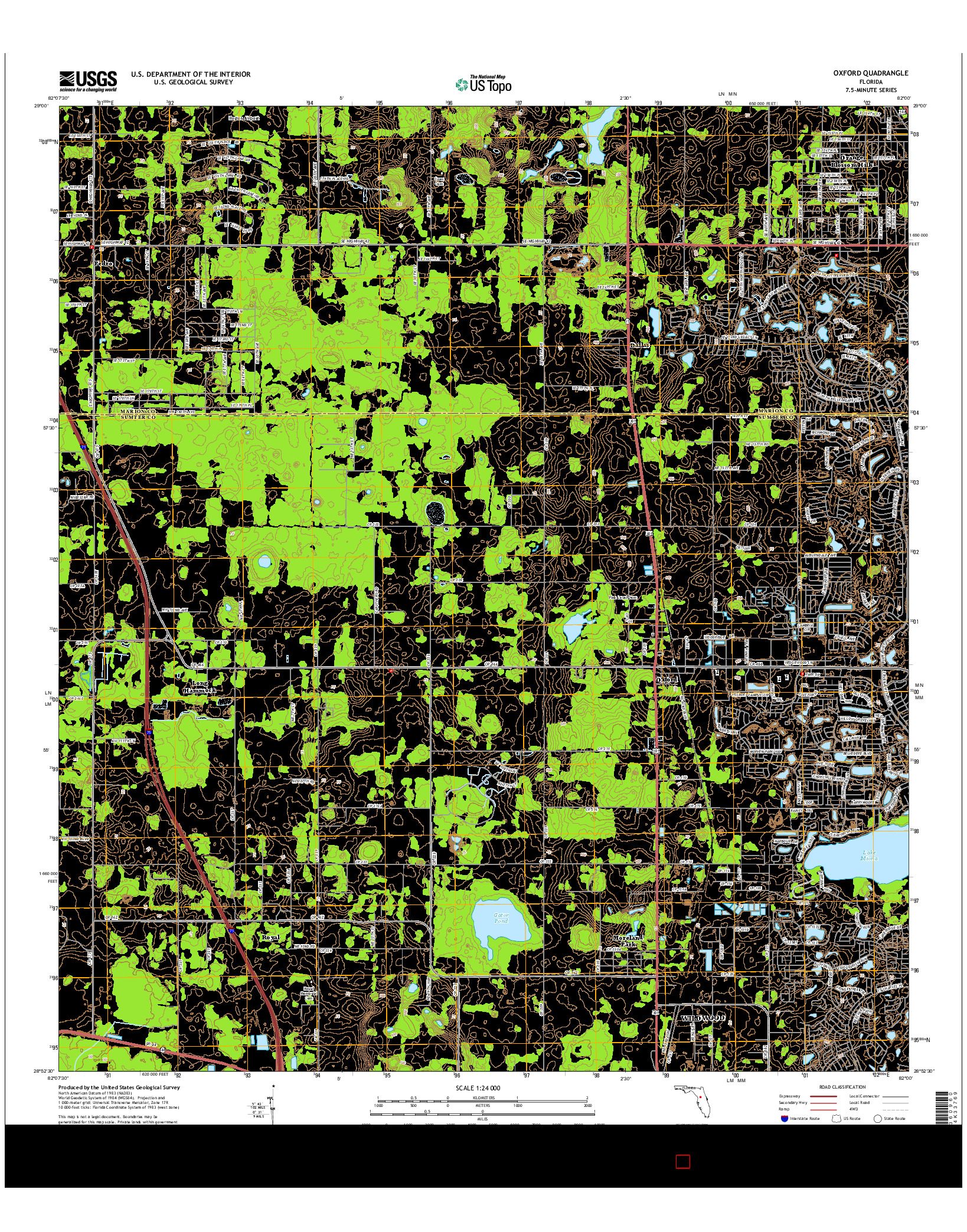 USGS US TOPO 7.5-MINUTE MAP FOR OXFORD, FL 2015