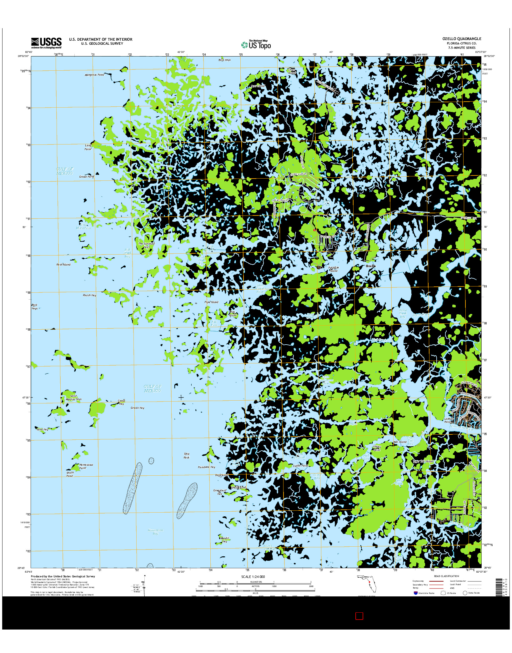 USGS US TOPO 7.5-MINUTE MAP FOR OZELLO, FL 2015