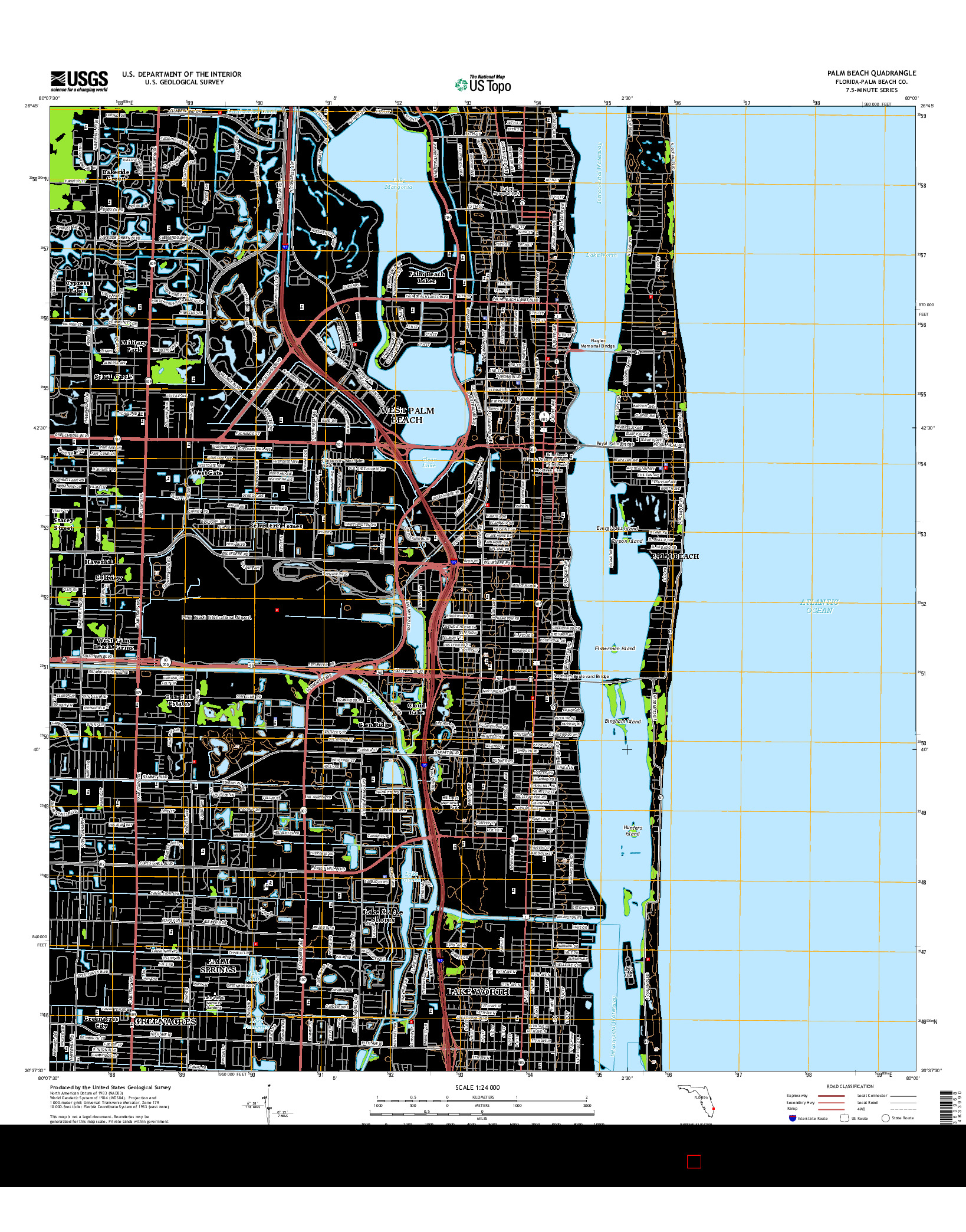 USGS US TOPO 7.5-MINUTE MAP FOR PALM BEACH, FL 2015