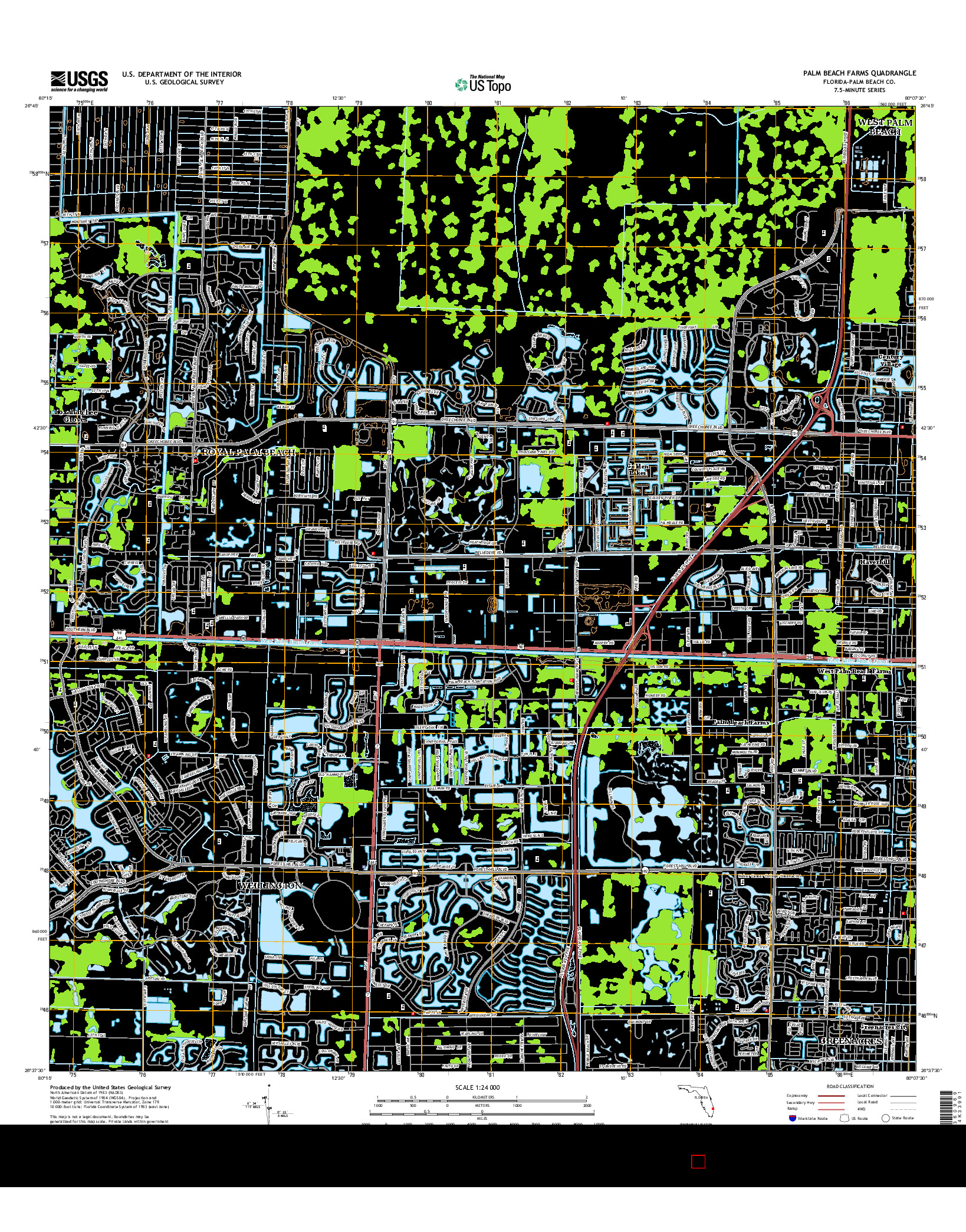 USGS US TOPO 7.5-MINUTE MAP FOR PALM BEACH FARMS, FL 2015