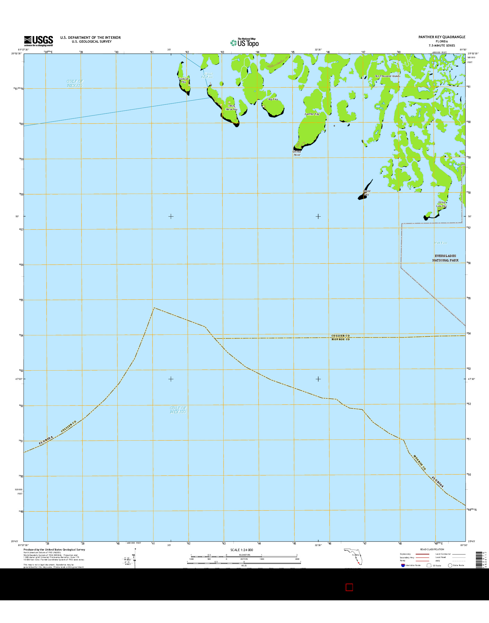 USGS US TOPO 7.5-MINUTE MAP FOR PANTHER KEY, FL 2015