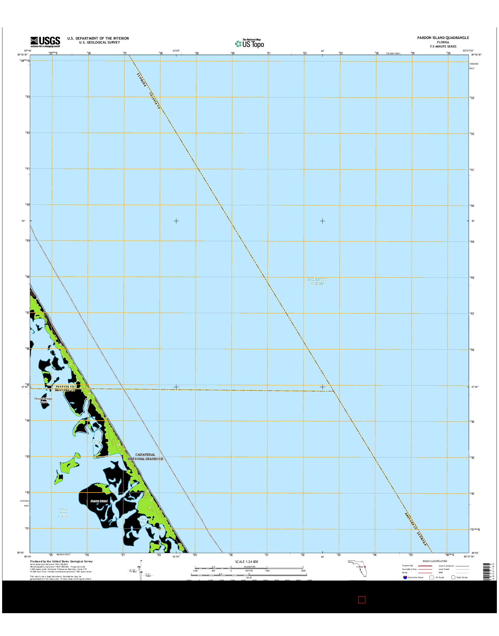 USGS US TOPO 7.5-MINUTE MAP FOR PARDON ISLAND, FL 2015