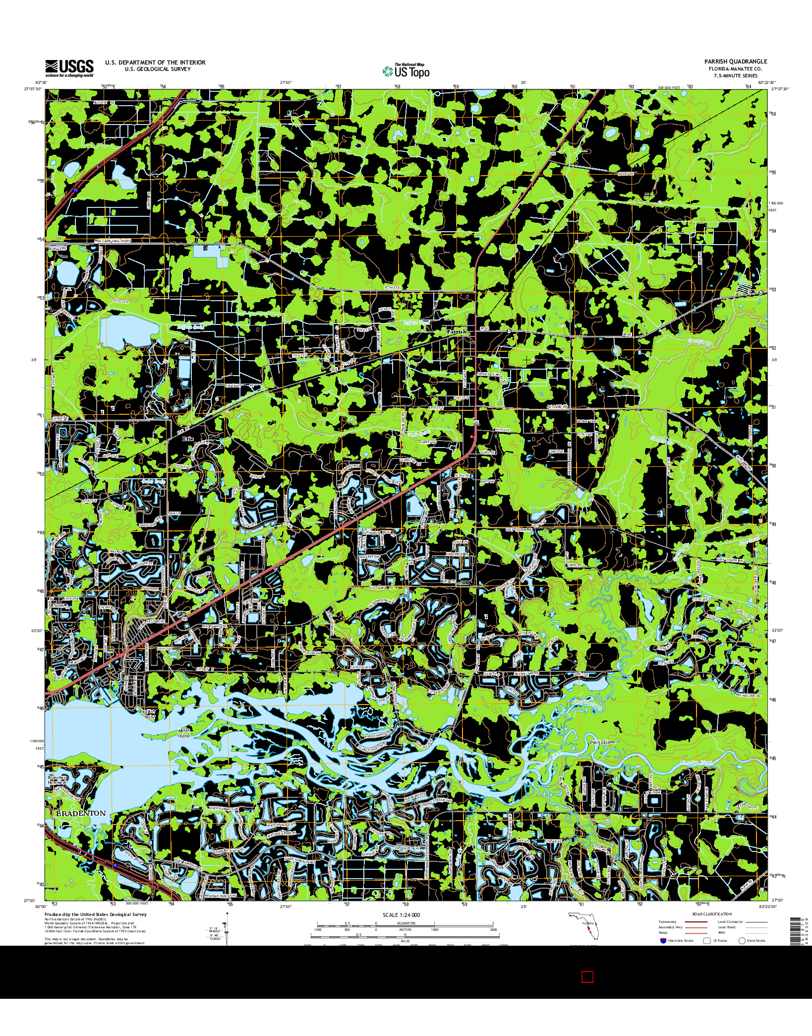 USGS US TOPO 7.5-MINUTE MAP FOR PARRISH, FL 2015