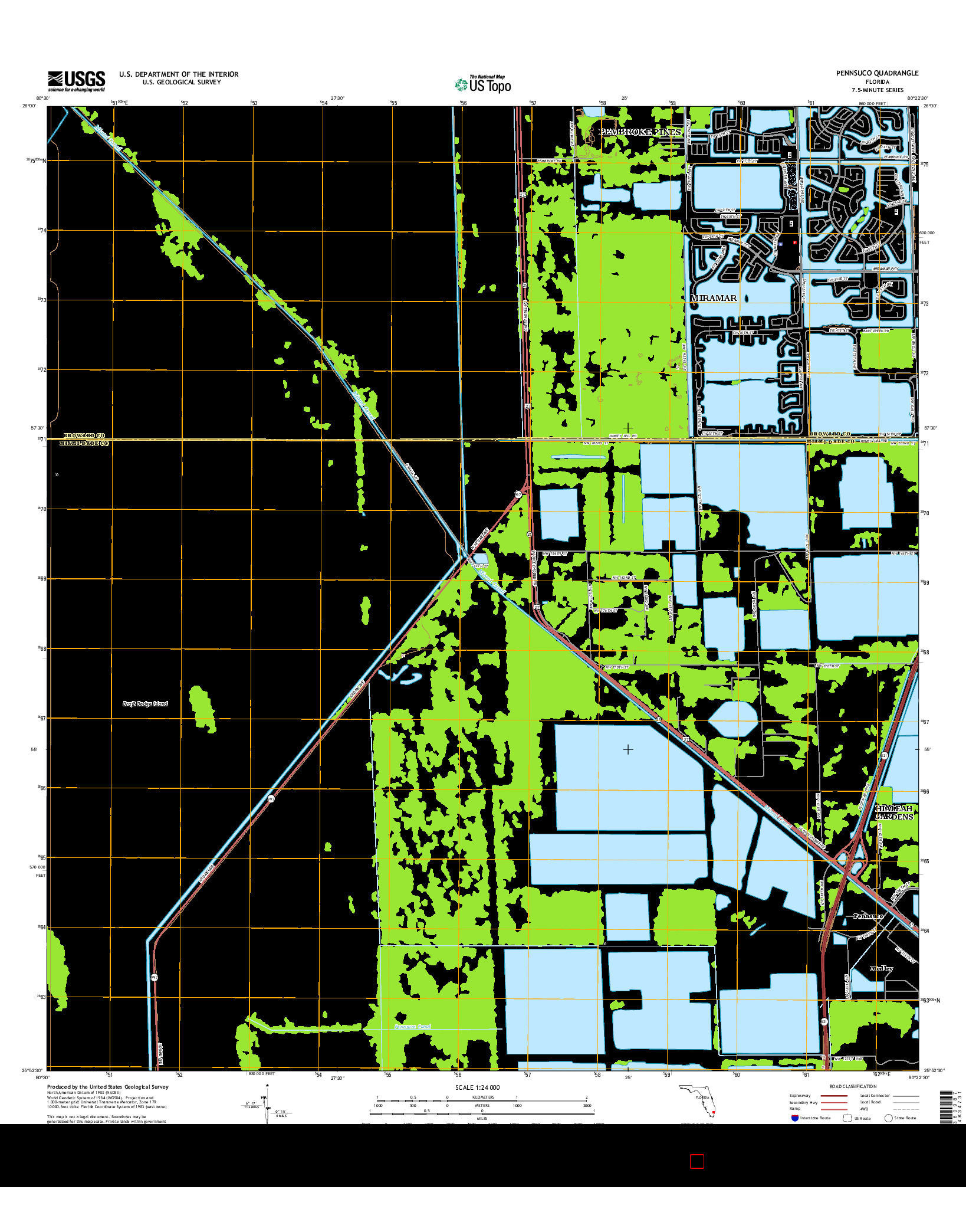 USGS US TOPO 7.5-MINUTE MAP FOR PENNSUCO, FL 2015