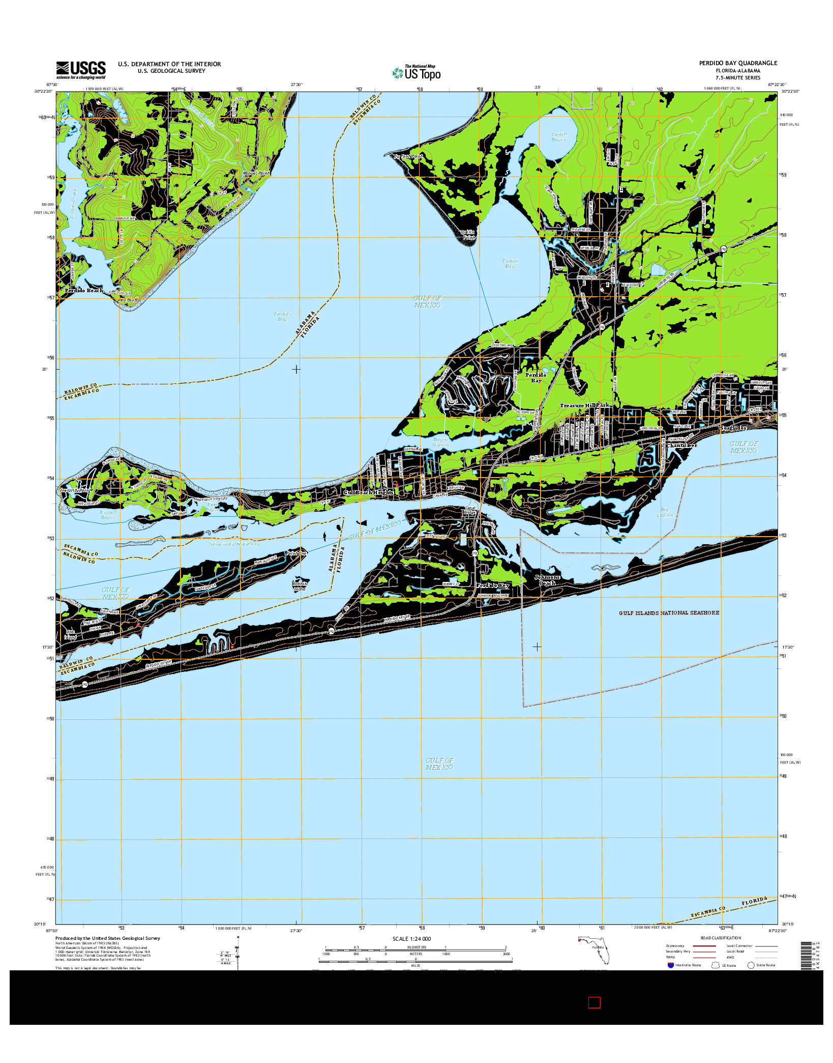 USGS US TOPO 7.5-MINUTE MAP FOR PERDIDO BAY, FL-AL 2015