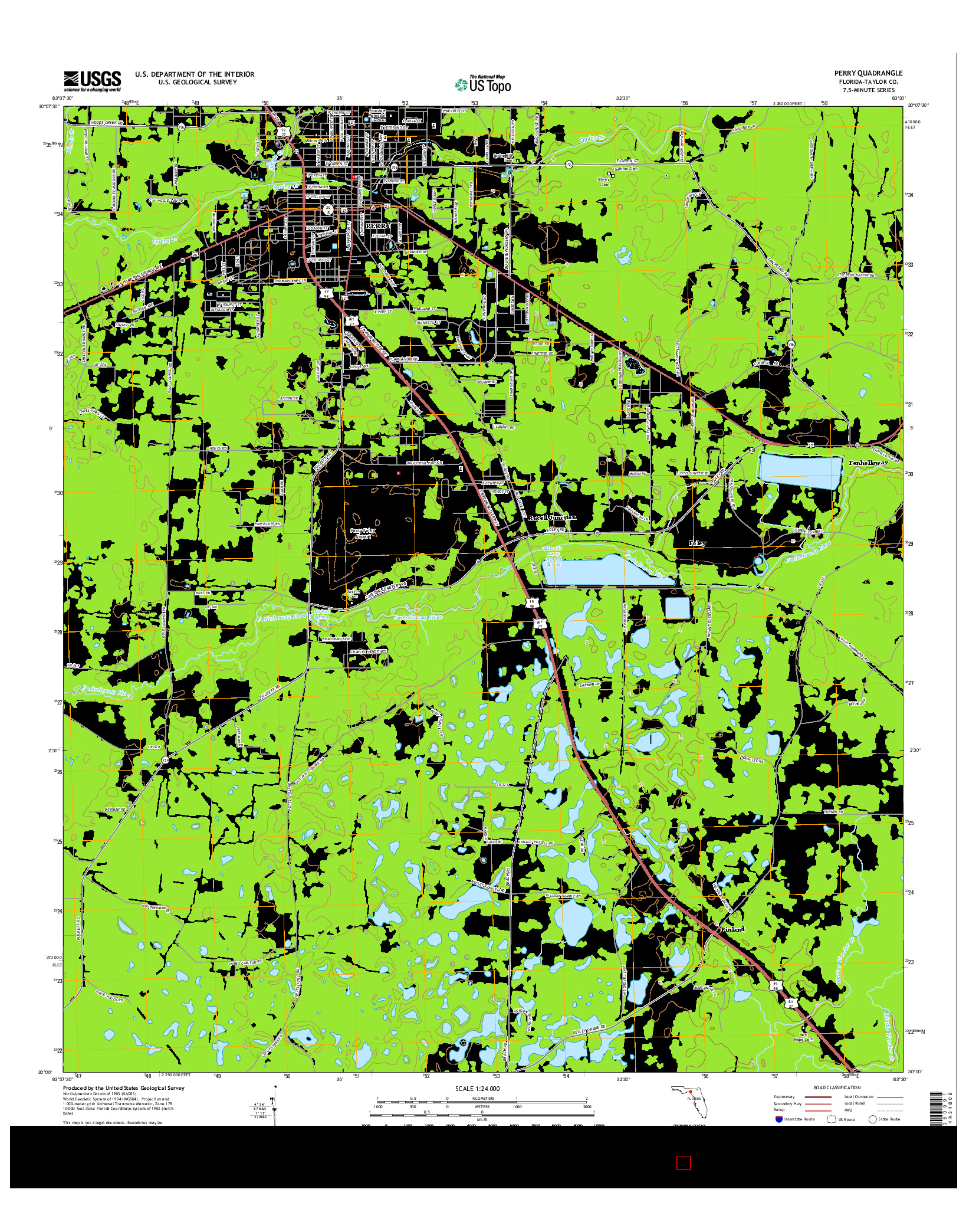 USGS US TOPO 7.5-MINUTE MAP FOR PERRY, FL 2015