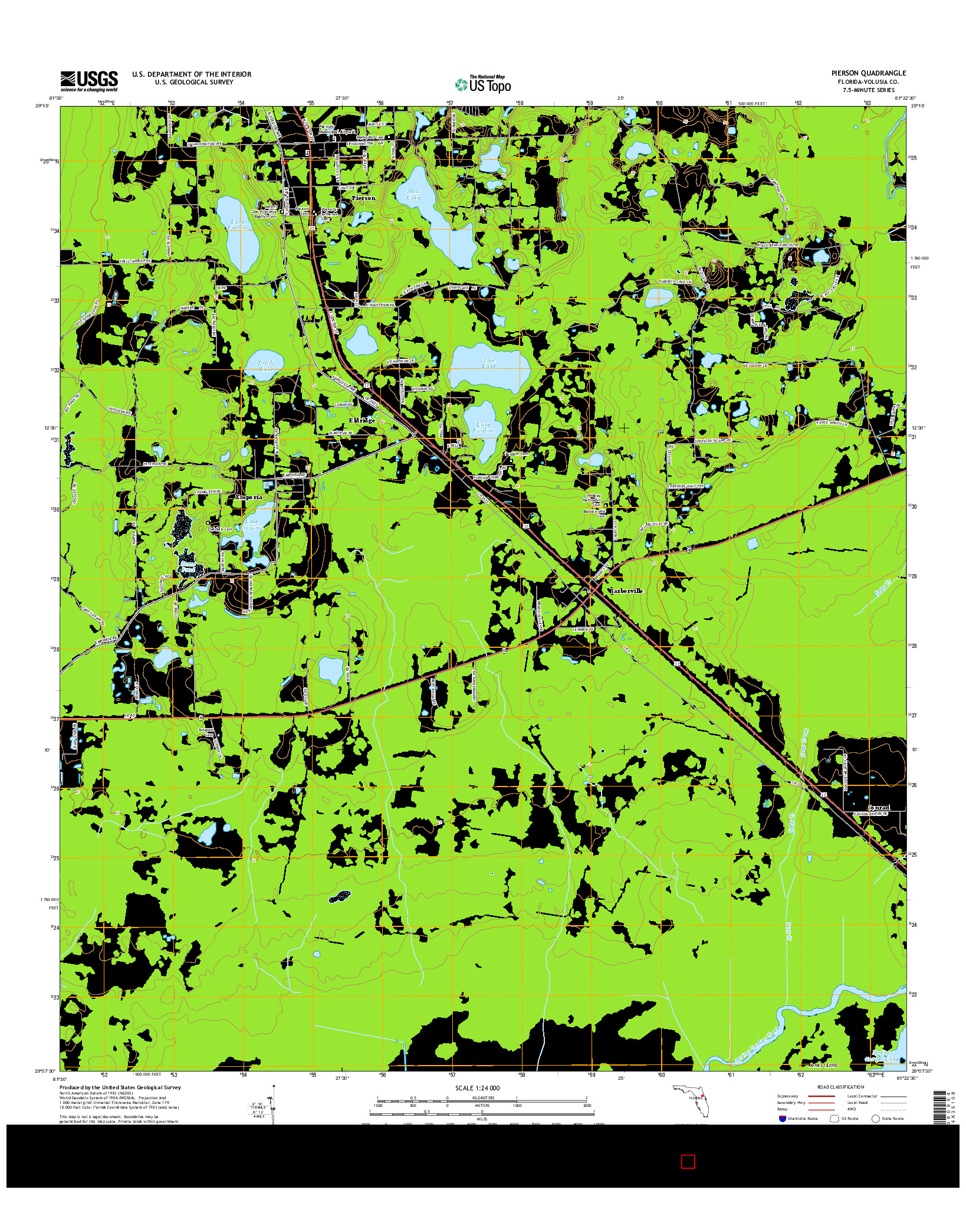 USGS US TOPO 7.5-MINUTE MAP FOR PIERSON, FL 2015