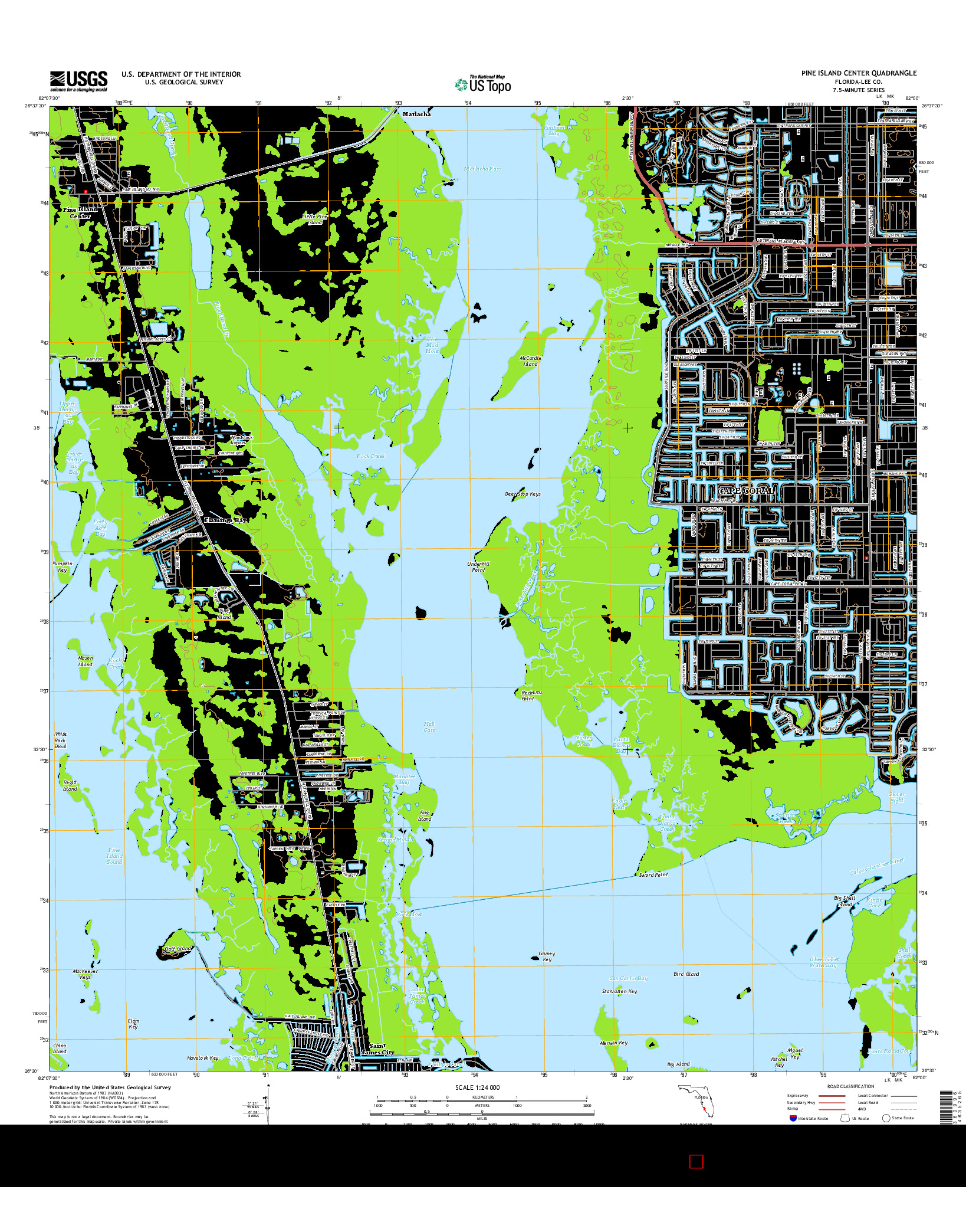 USGS US TOPO 7.5-MINUTE MAP FOR PINE ISLAND CENTER, FL 2015