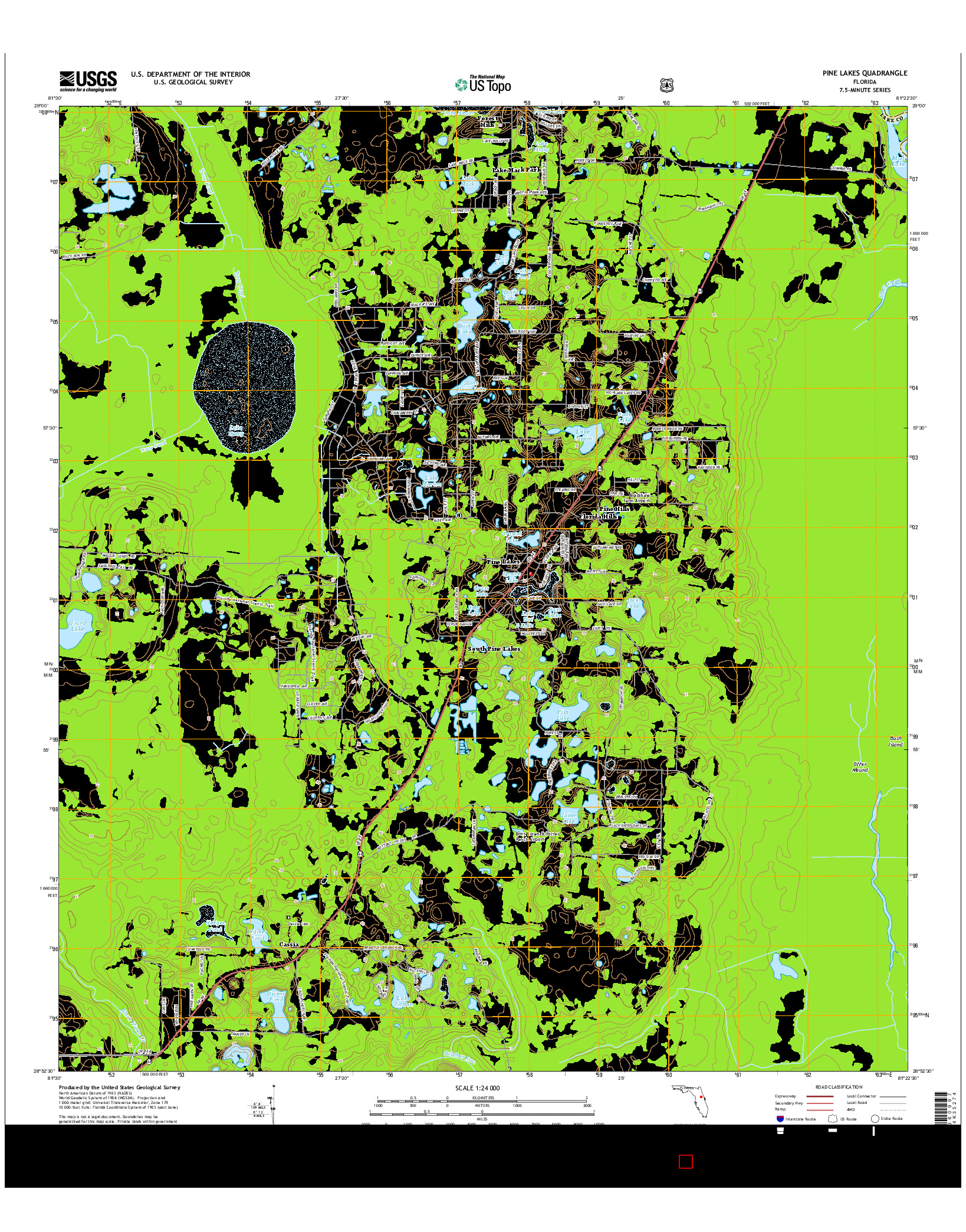 USGS US TOPO 7.5-MINUTE MAP FOR PINE LAKES, FL 2015
