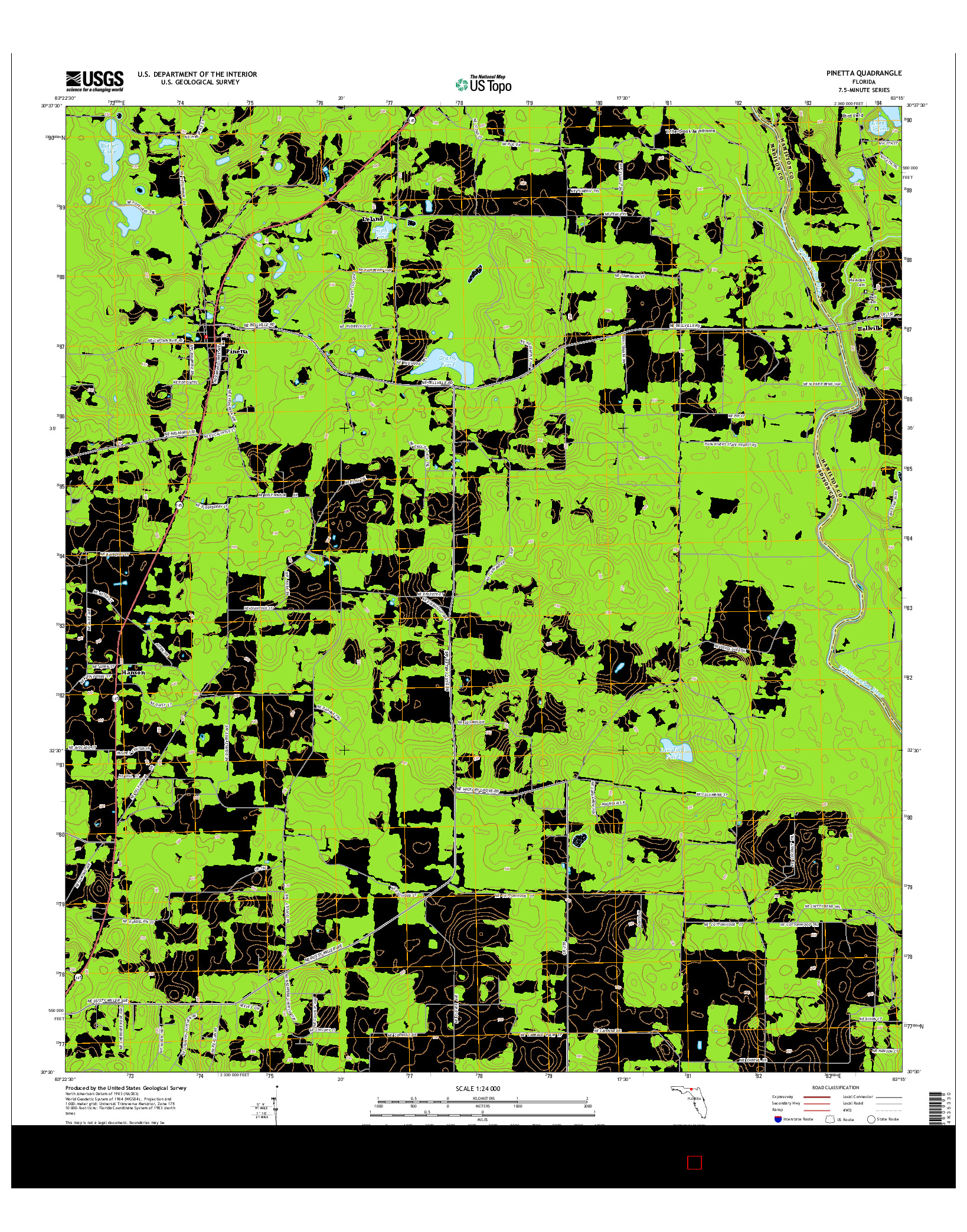 USGS US TOPO 7.5-MINUTE MAP FOR PINETTA, FL 2015