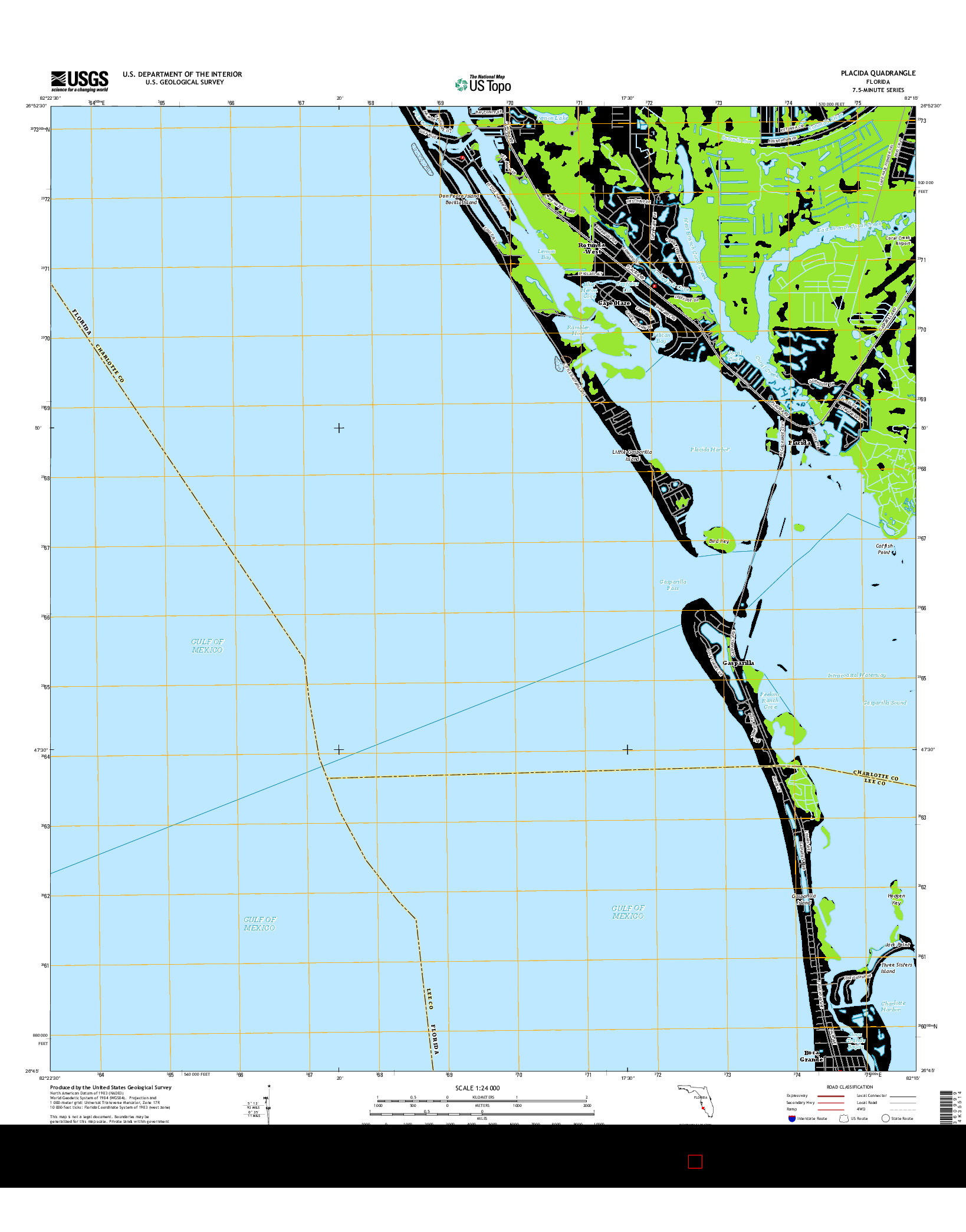 USGS US TOPO 7.5-MINUTE MAP FOR PLACIDA, FL 2015