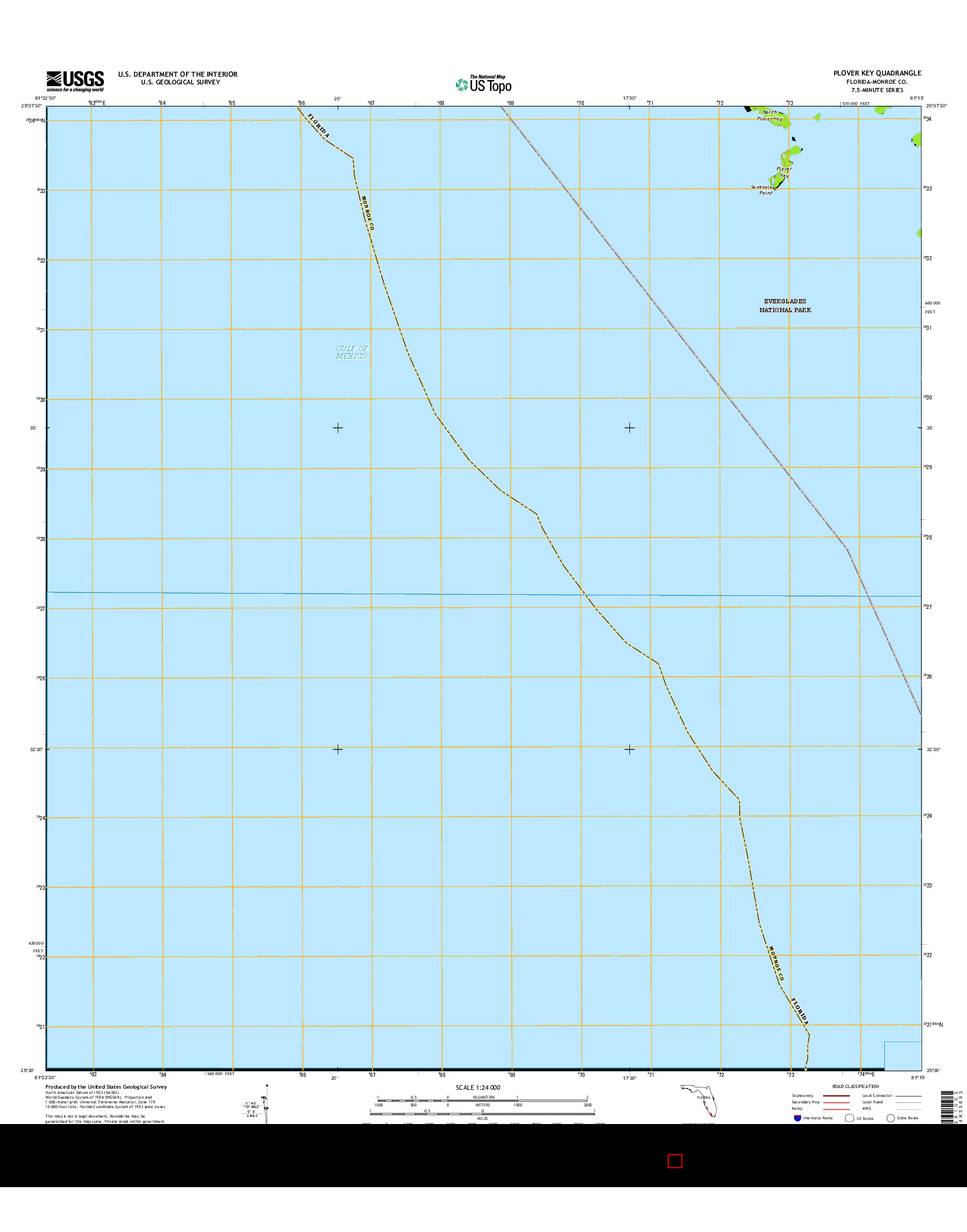 USGS US TOPO 7.5-MINUTE MAP FOR PLOVER KEY, FL 2015