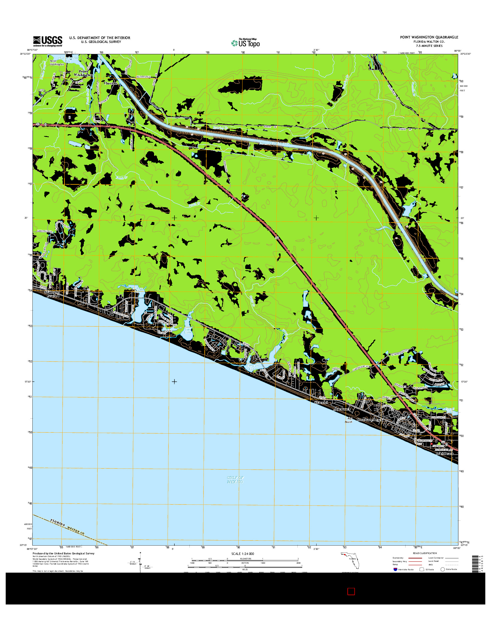 USGS US TOPO 7.5-MINUTE MAP FOR POINT WASHINGTON, FL 2015