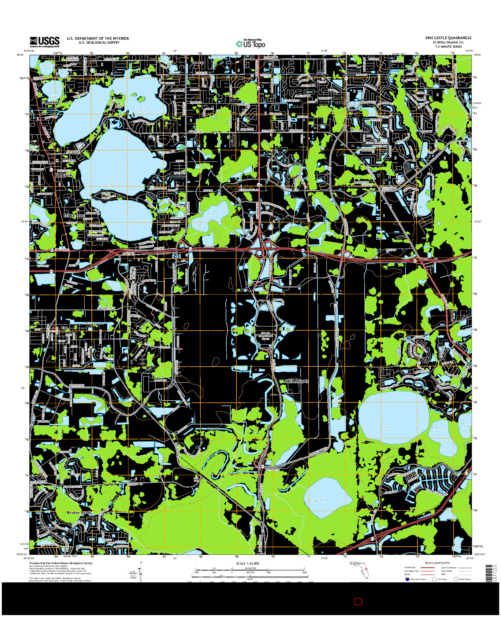 USGS US TOPO 7.5-MINUTE MAP FOR PINE CASTLE, FL 2015