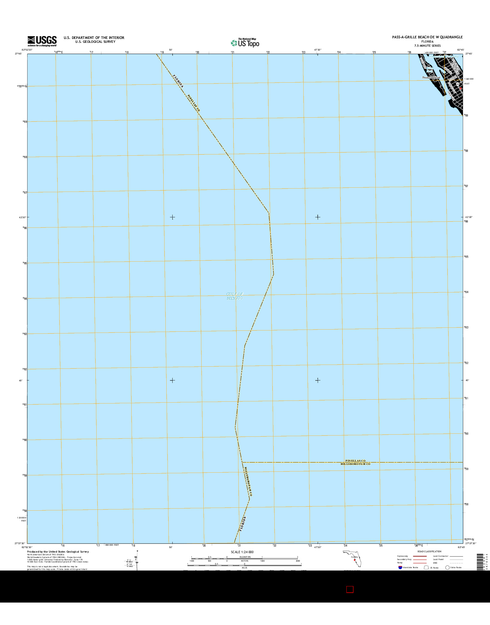 USGS US TOPO 7.5-MINUTE MAP FOR PASS-A-GRILLE BEACH OE W, FL 2015