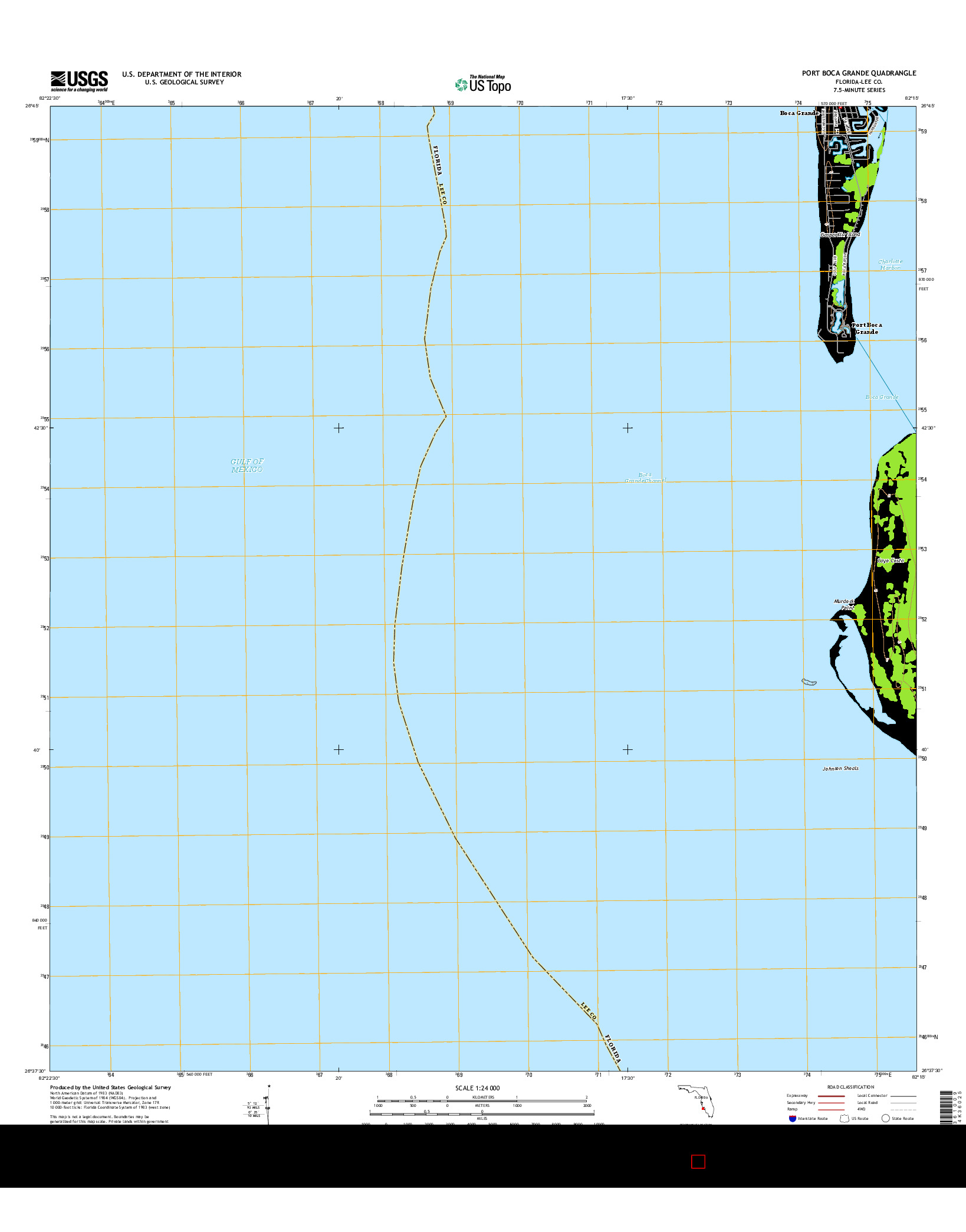 USGS US TOPO 7.5-MINUTE MAP FOR PORT BOCA GRANDE, FL 2015