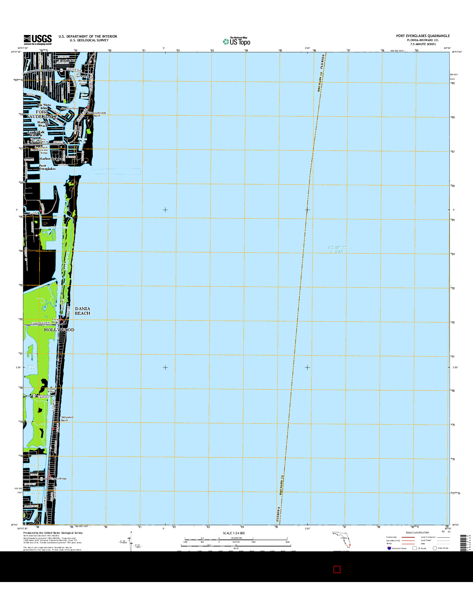 USGS US TOPO 7.5-MINUTE MAP FOR PORT EVERGLADES, FL 2015