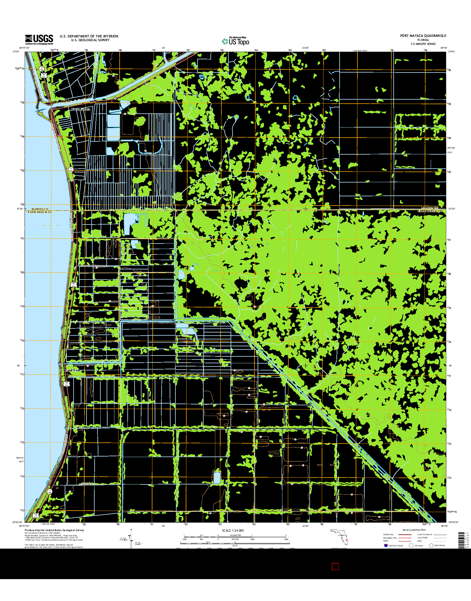 USGS US TOPO 7.5-MINUTE MAP FOR PORT MAYACA, FL 2015