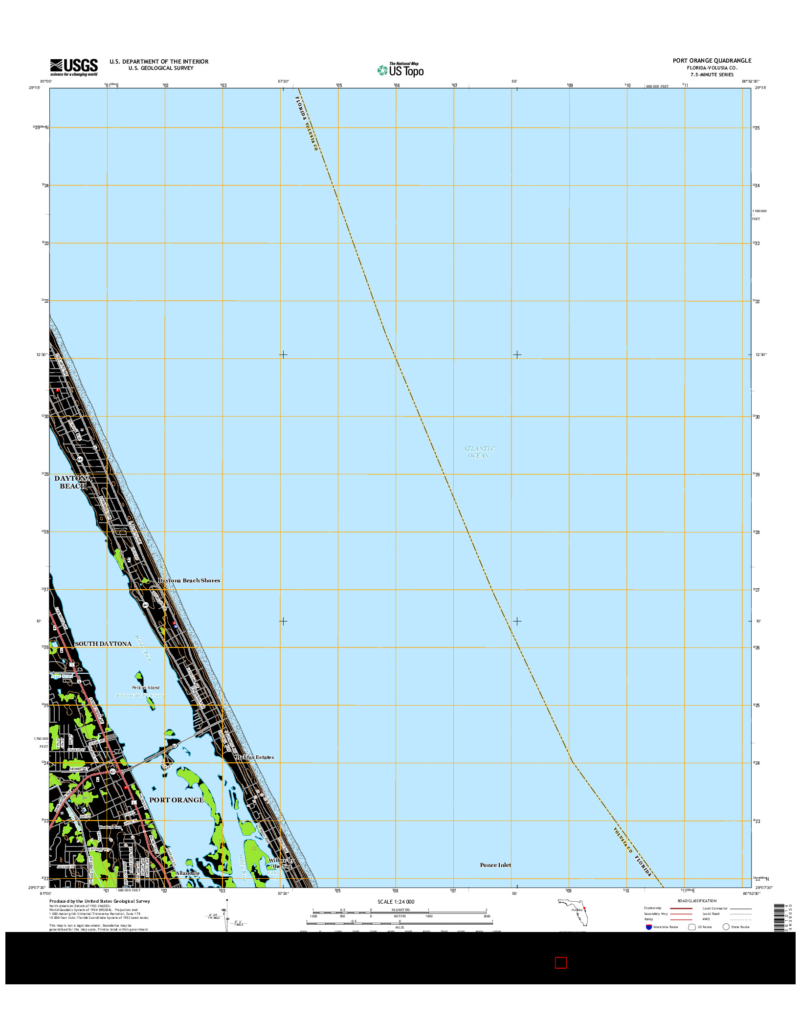 USGS US TOPO 7.5-MINUTE MAP FOR PORT ORANGE, FL 2015
