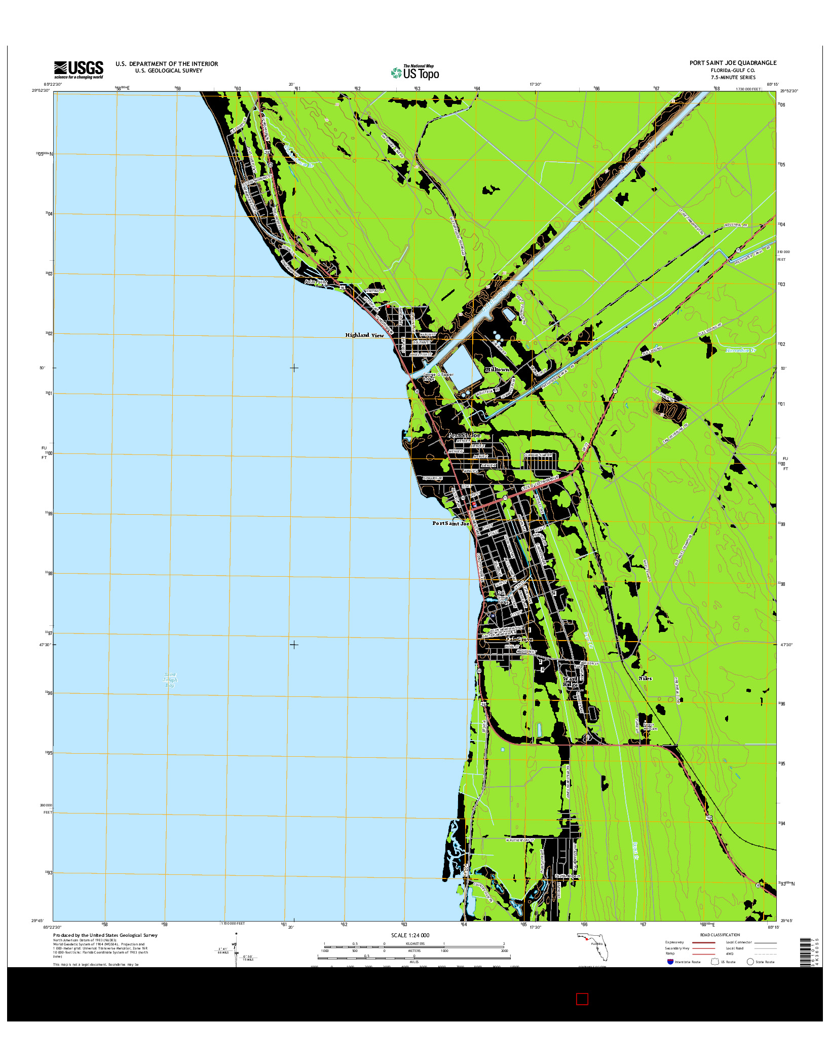 USGS US TOPO 7.5-MINUTE MAP FOR PORT SAINT JOE, FL 2015