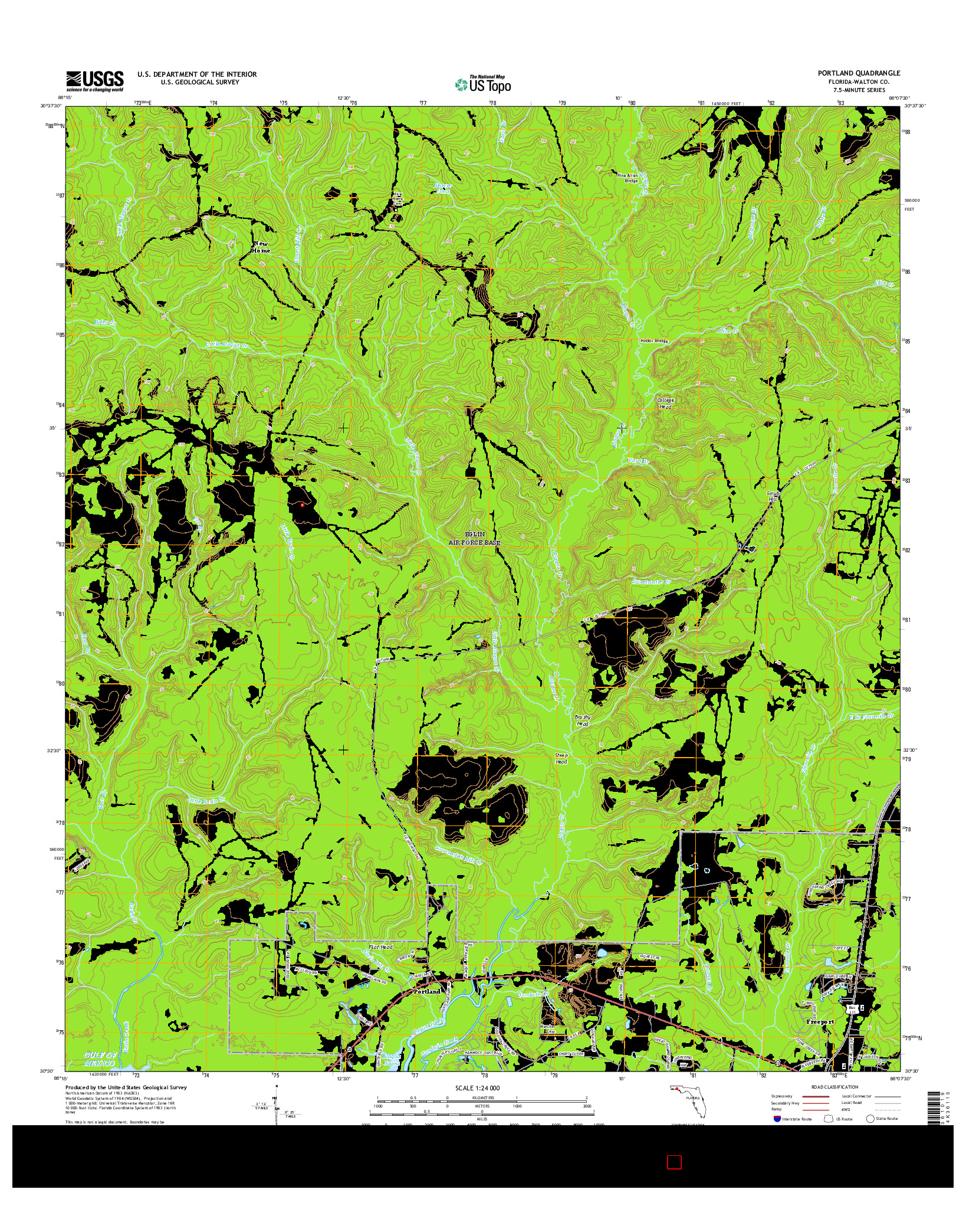 USGS US TOPO 7.5-MINUTE MAP FOR PORTLAND, FL 2015