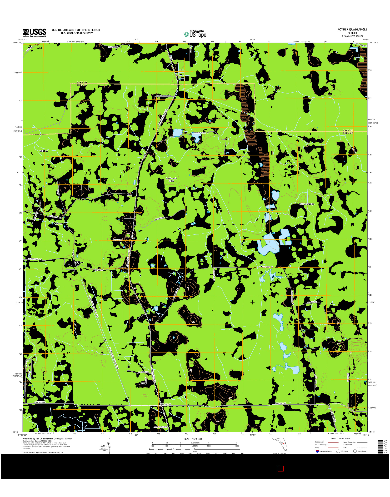 USGS US TOPO 7.5-MINUTE MAP FOR POYNER, FL 2015